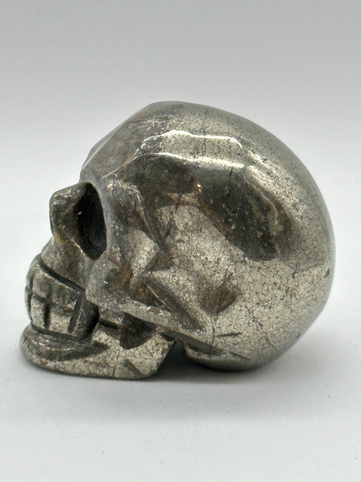 Pyrite Skull carving, 2.5 inches, Pyrite Carving, Home Accessories, Skulls,Home Decor, Reiki, Altar Tools