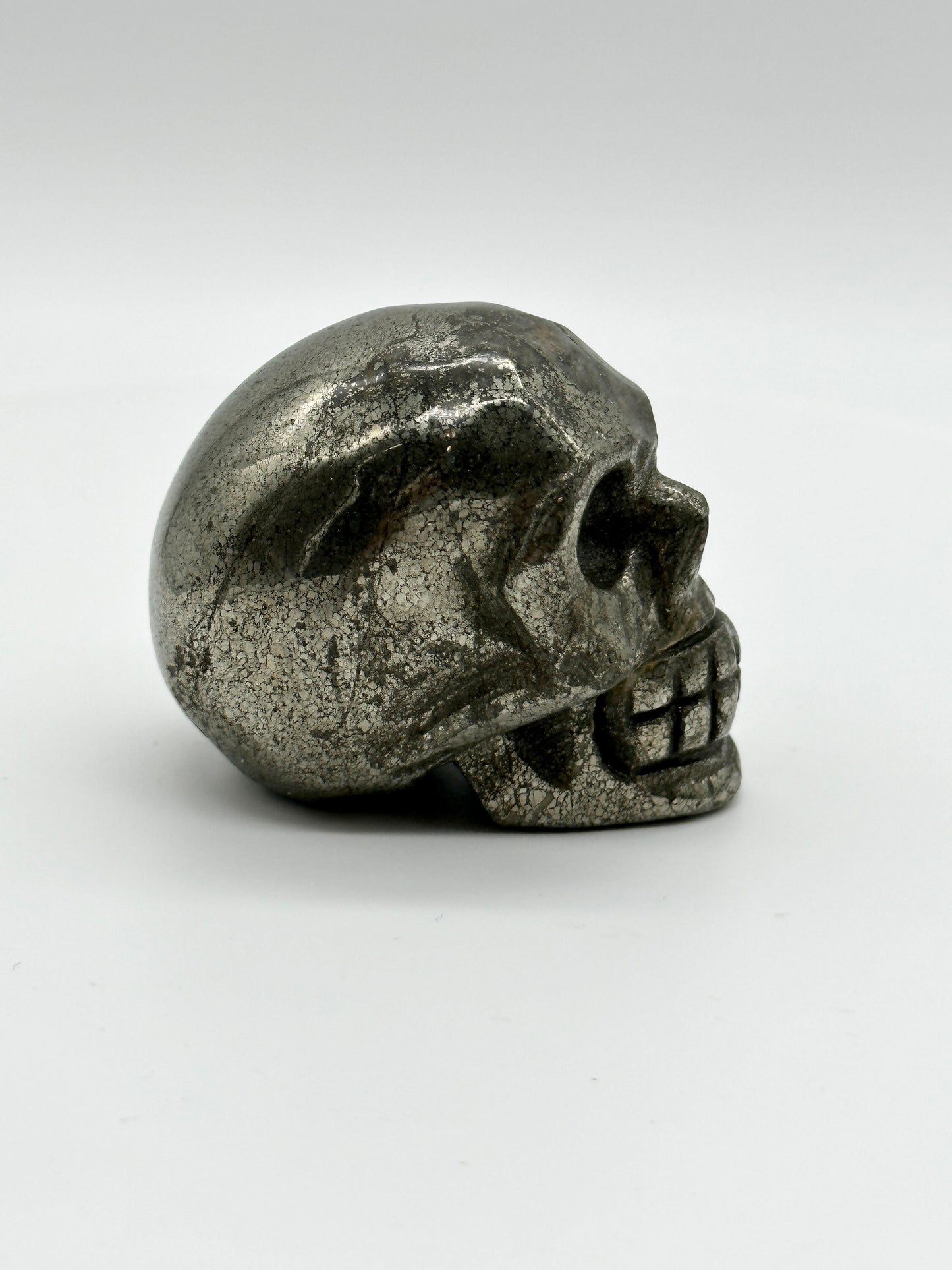 Pyrite Skull carving, 2.5 inches, Pyrite Carving, Home Accessories, Skulls,Home Decor, Reiki, Altar Tools