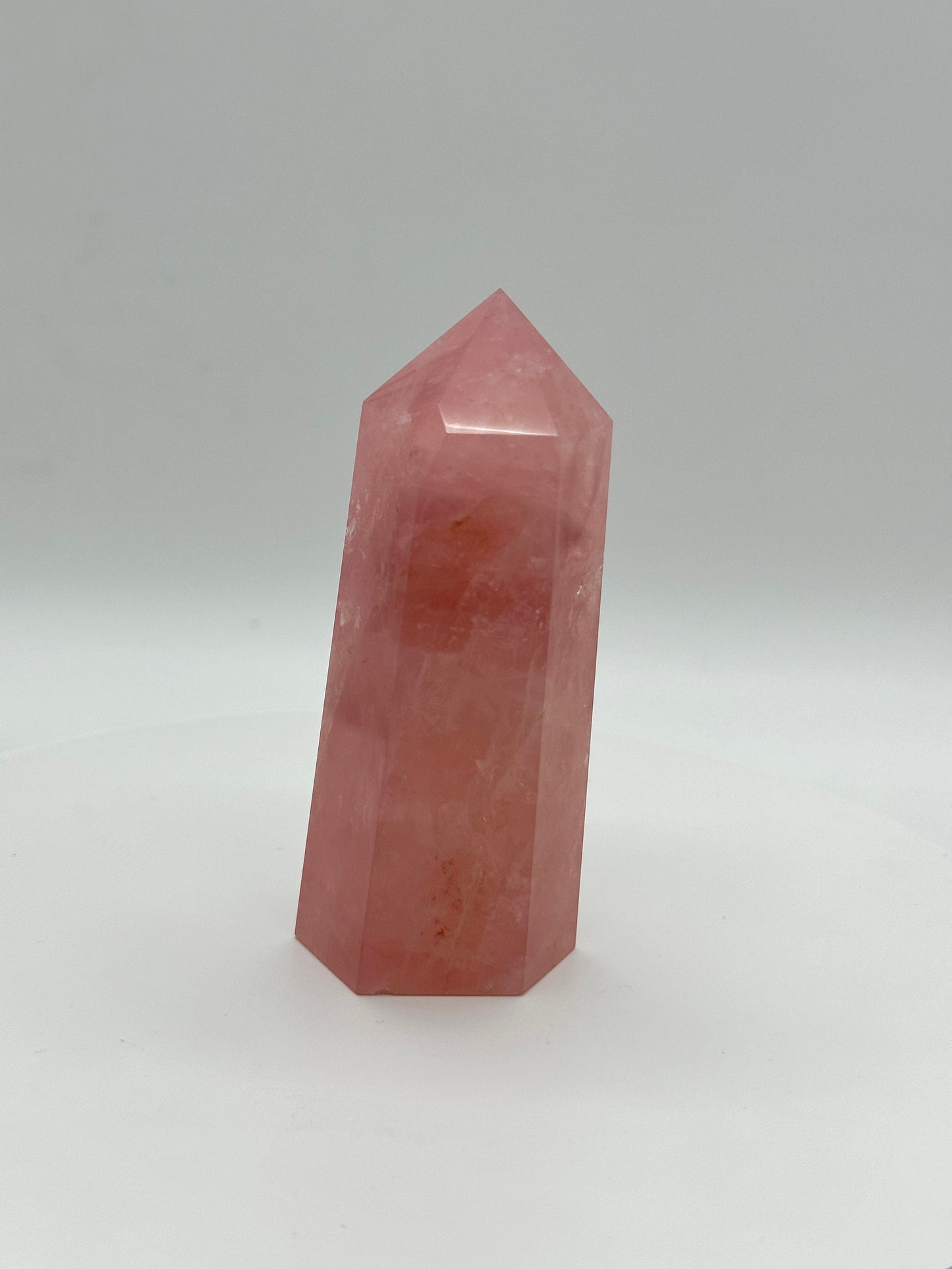 Natural Rose Quartz Tower, Rose Quartz Point, 4.5 inches tall