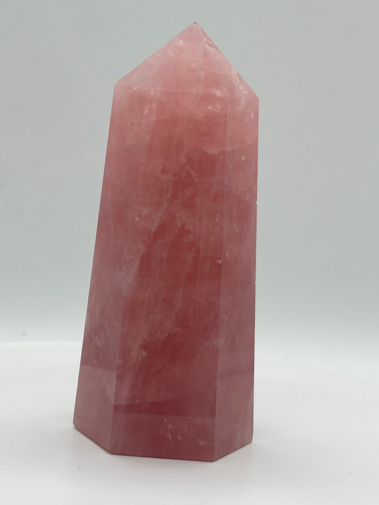 Natural Rose Quartz Tower, Rose Quartz Point, 360 grams and 5 inches tall , Healing Crystals