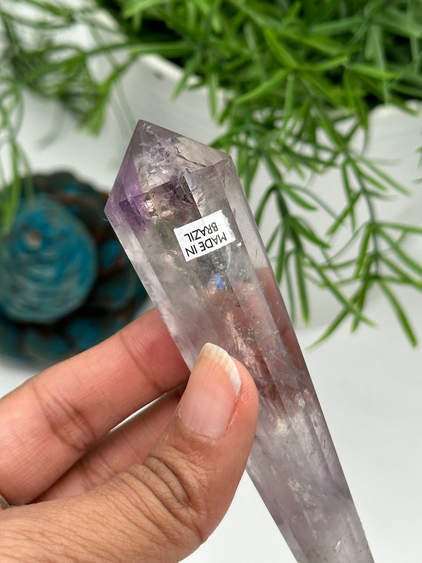 Amethyst Vogel Wand | High Quality Crystal Vogel | Phantom Amethyst Double-Terminated Wand | Amethyst DT