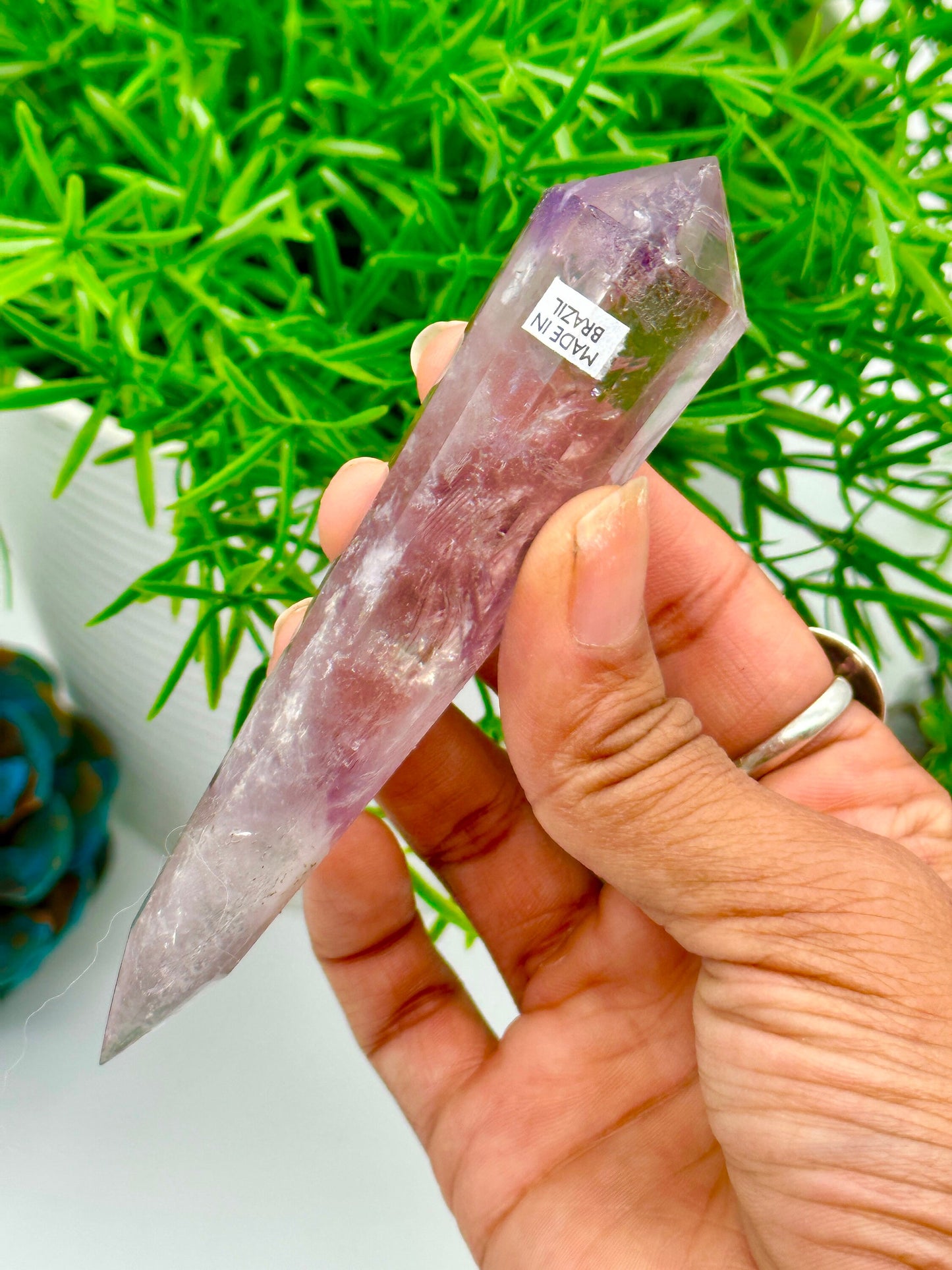 Amethyst Vogel Wand | High Quality Crystal Vogel | Phantom Amethyst Double-Terminated Wand | Amethyst DT