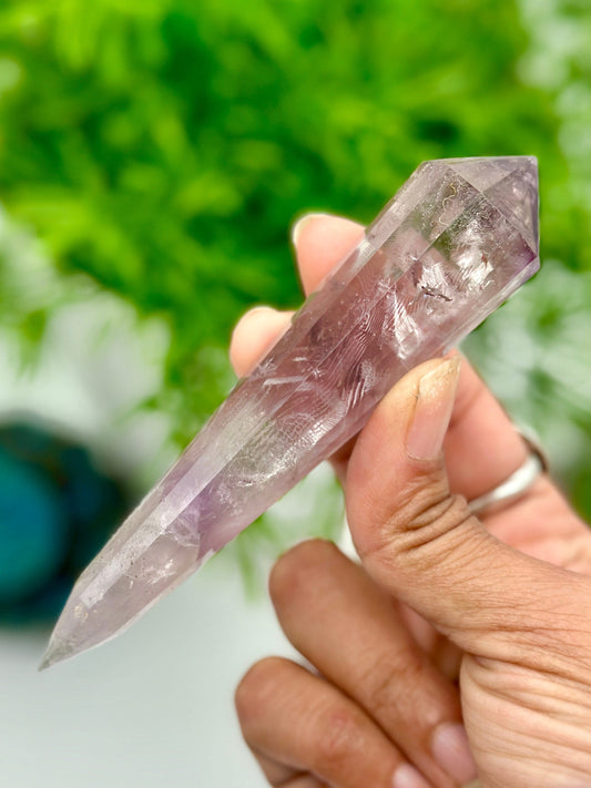 Amethyst Vogel Wand | High Quality Crystal Vogel | Phantom Amethyst Double-Terminated Wand | Amethyst DT