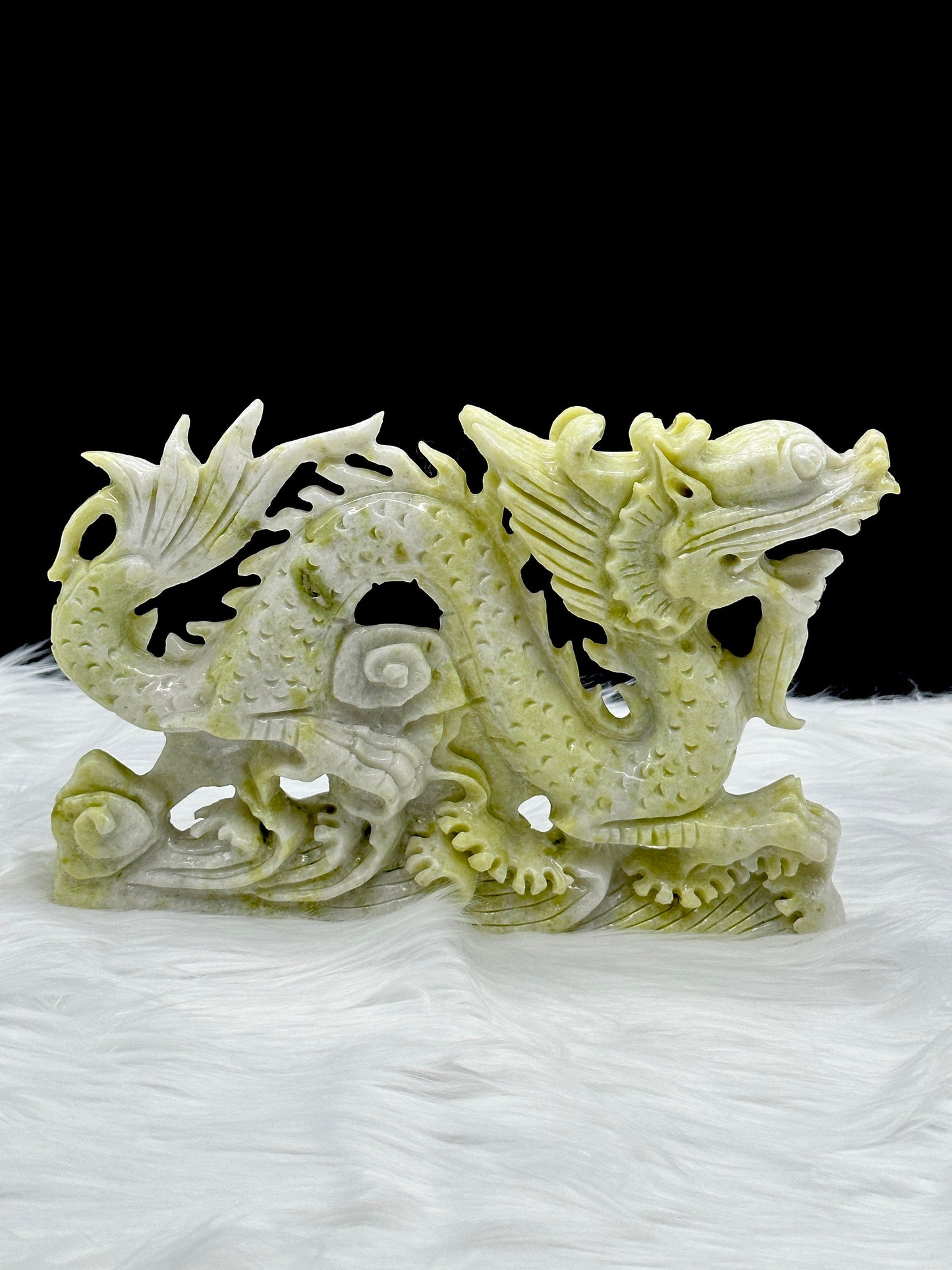 Natural Xiu Jade Fengshui Dragon Statue, Jade Dragon Carving, Lucky, Chinese Dragon Statue, hand carved