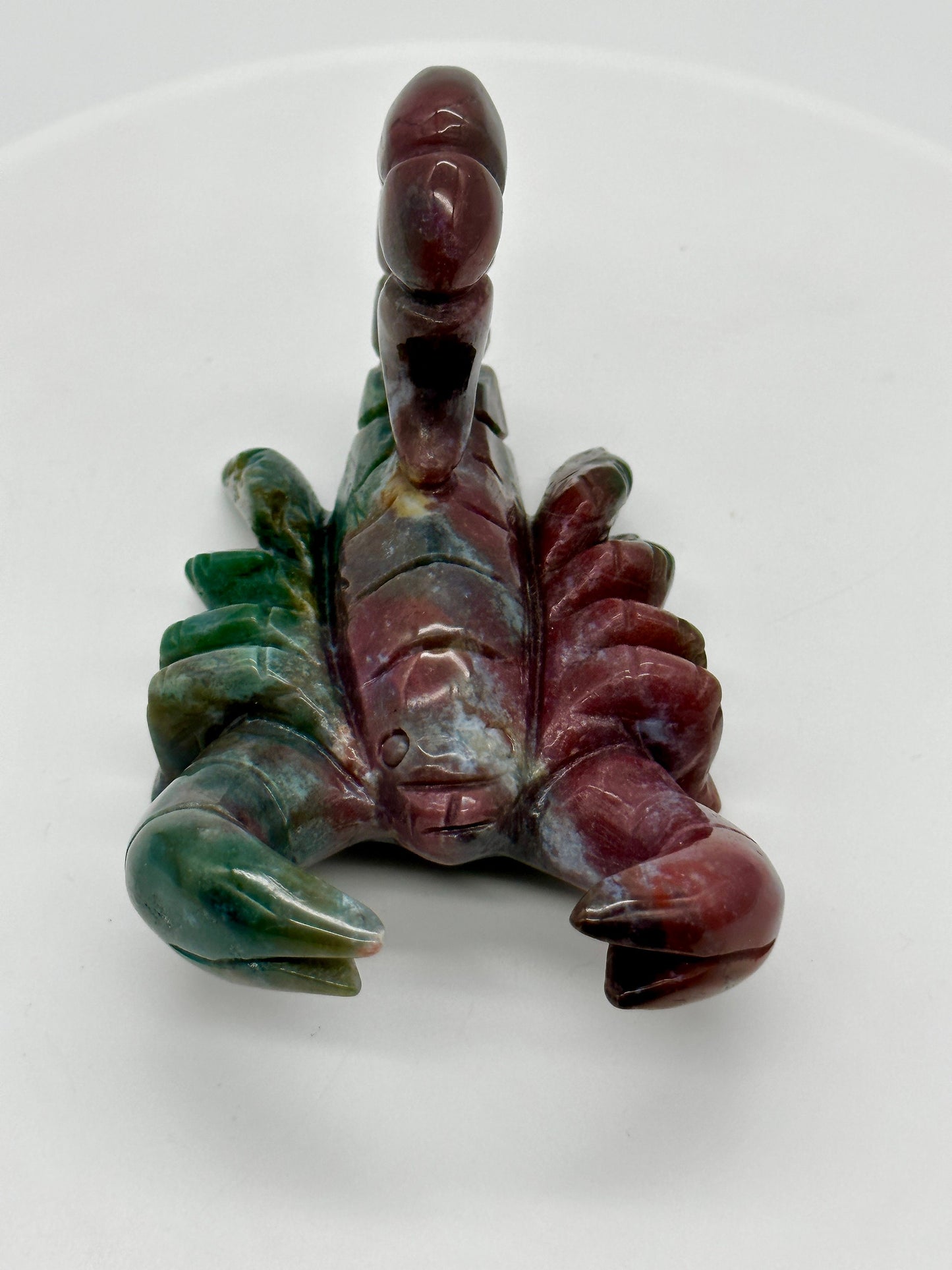 Ocean Jasper Scorpion Carving, OJ carving, Ocean Jasper Scorpion - Strength & Renewal - Jasper Crystal Carved Scorpion