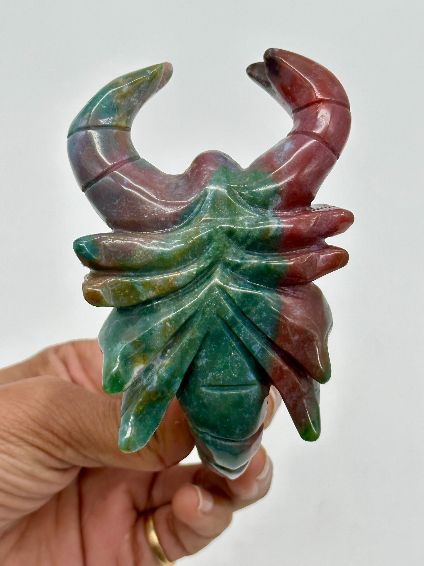 Ocean Jasper Scorpion Carving, OJ carving, Ocean Jasper Scorpion - Strength & Renewal - Jasper Crystal Carved Scorpion