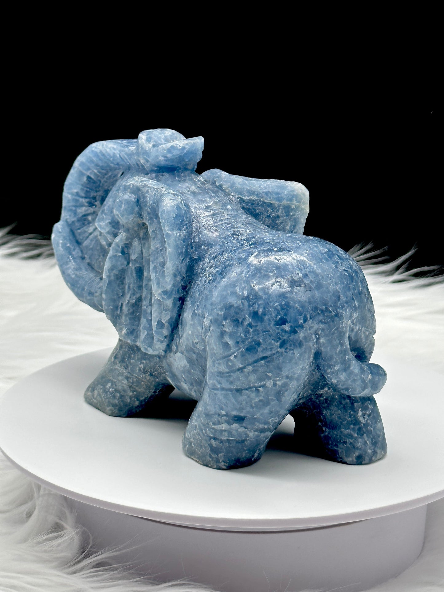 Blue Celestite, Blue Celestite elephant, Elephant Carving,crystals and minerals,Crystal carvings