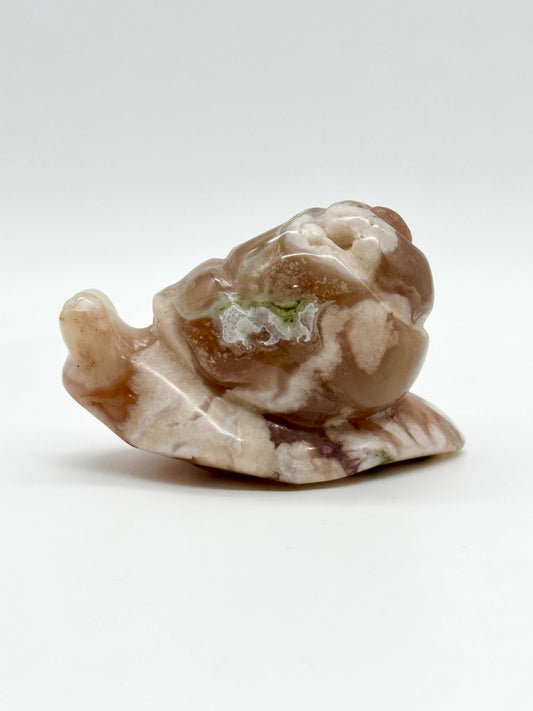 Flower Agate Snail Carving, snail carving, Flower Agate Carving, Home Decor, Gift