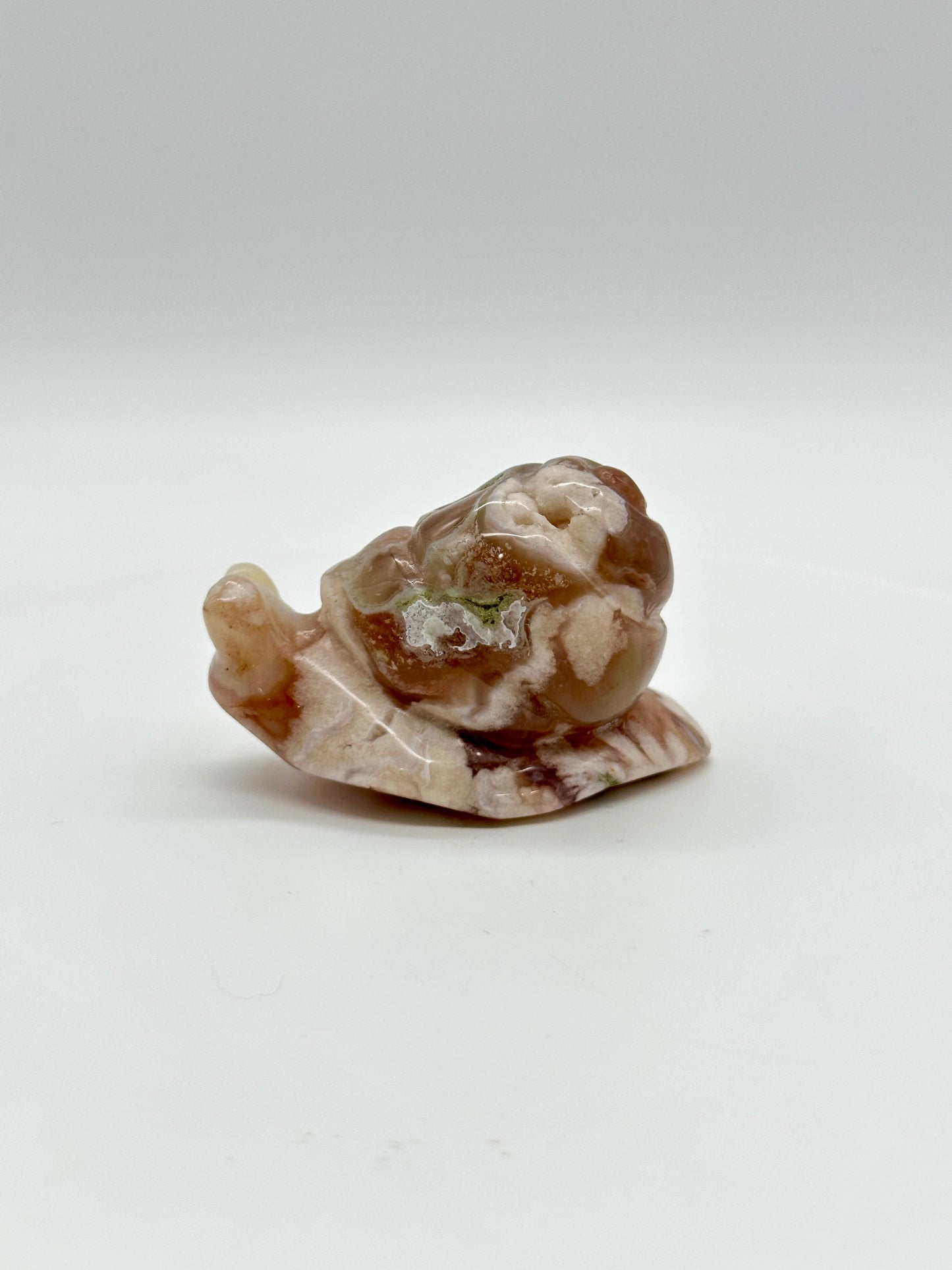 Flower Agate Snail Carving, snail carving, Flower Agate Carving, Home Decor, Gift