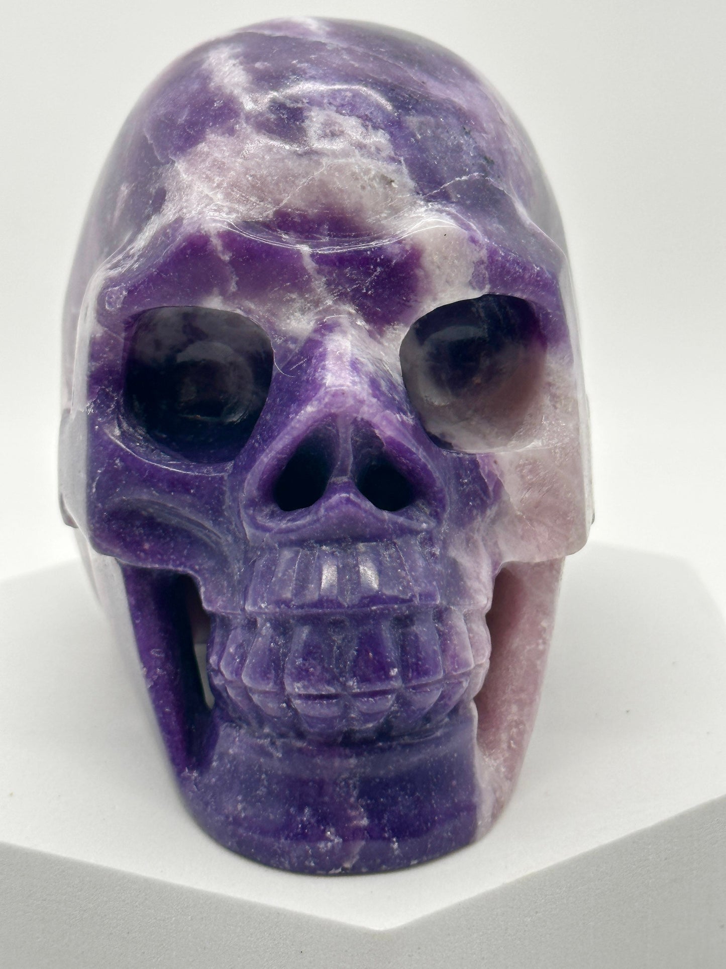 Lepidolite skull 5 inches tall