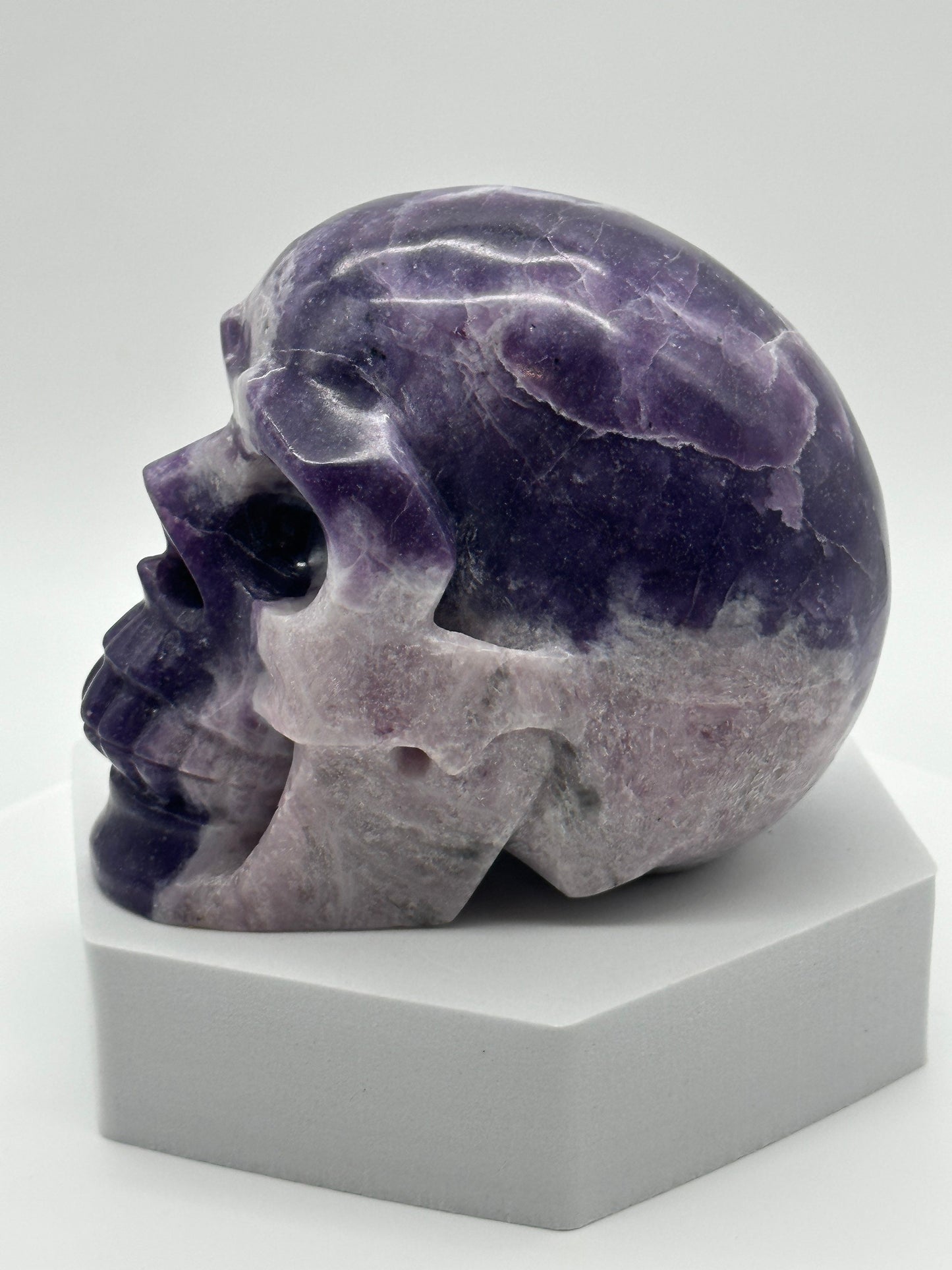 Lepidolite skull 5 inches tall