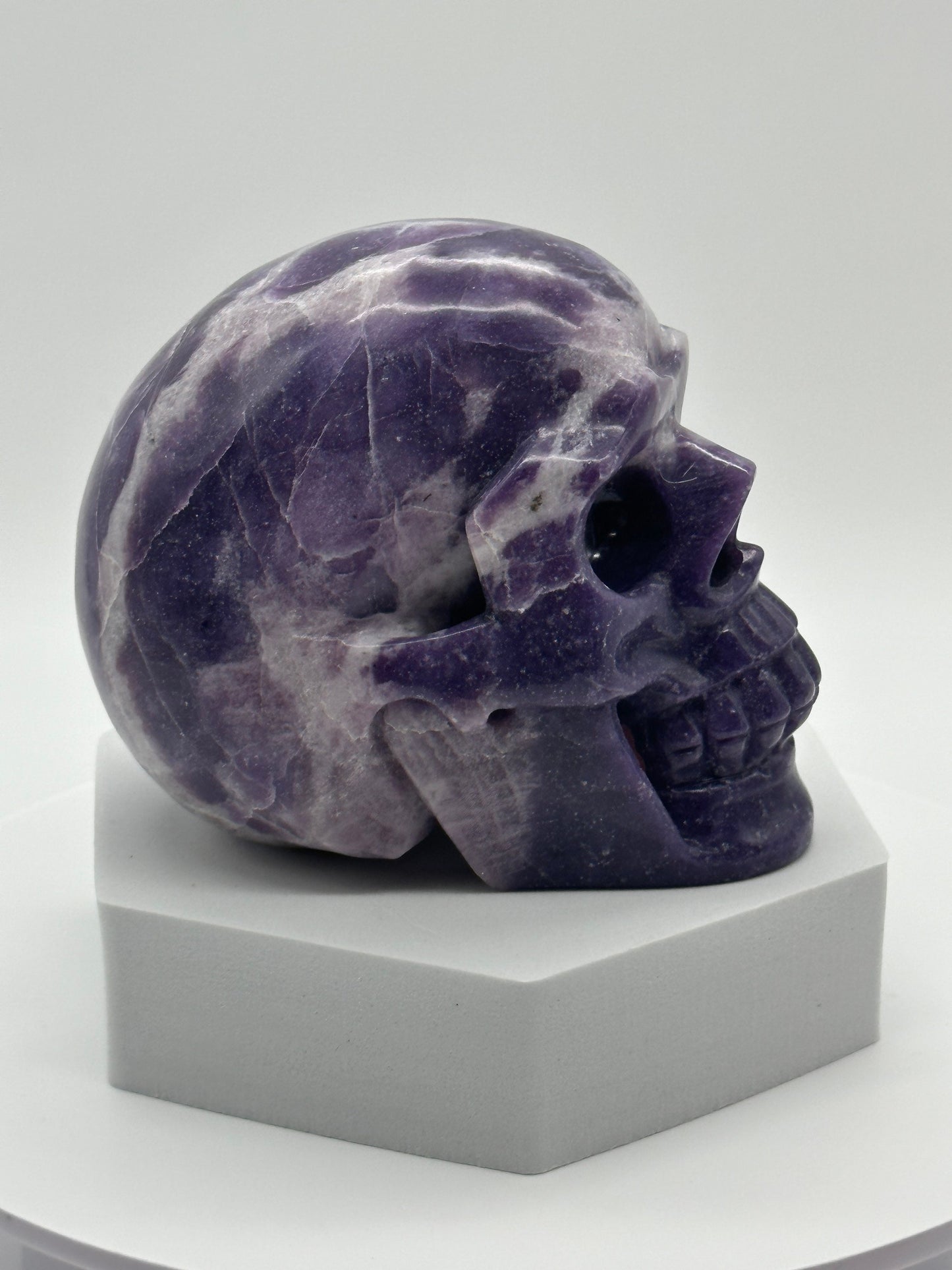 Lepidolite skull 5 inches tall