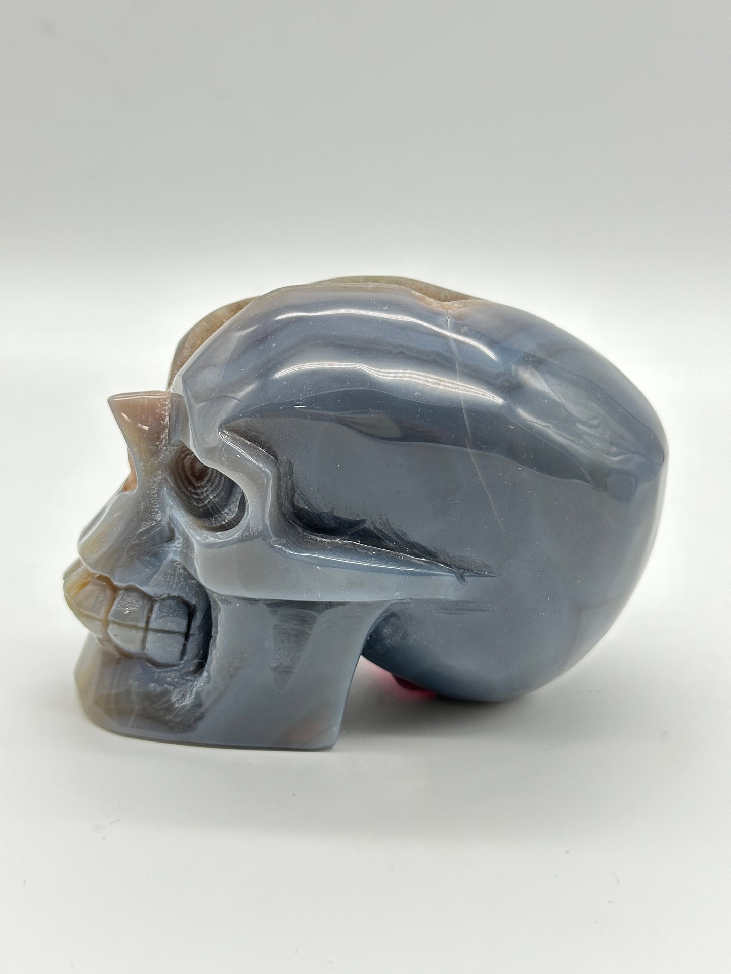 Blue Agate Skull | Druzy Blue Agate Skull  | Blue Lace Agate Skull- , hand made, hand carved, natural,  5 inches tall and 1kg