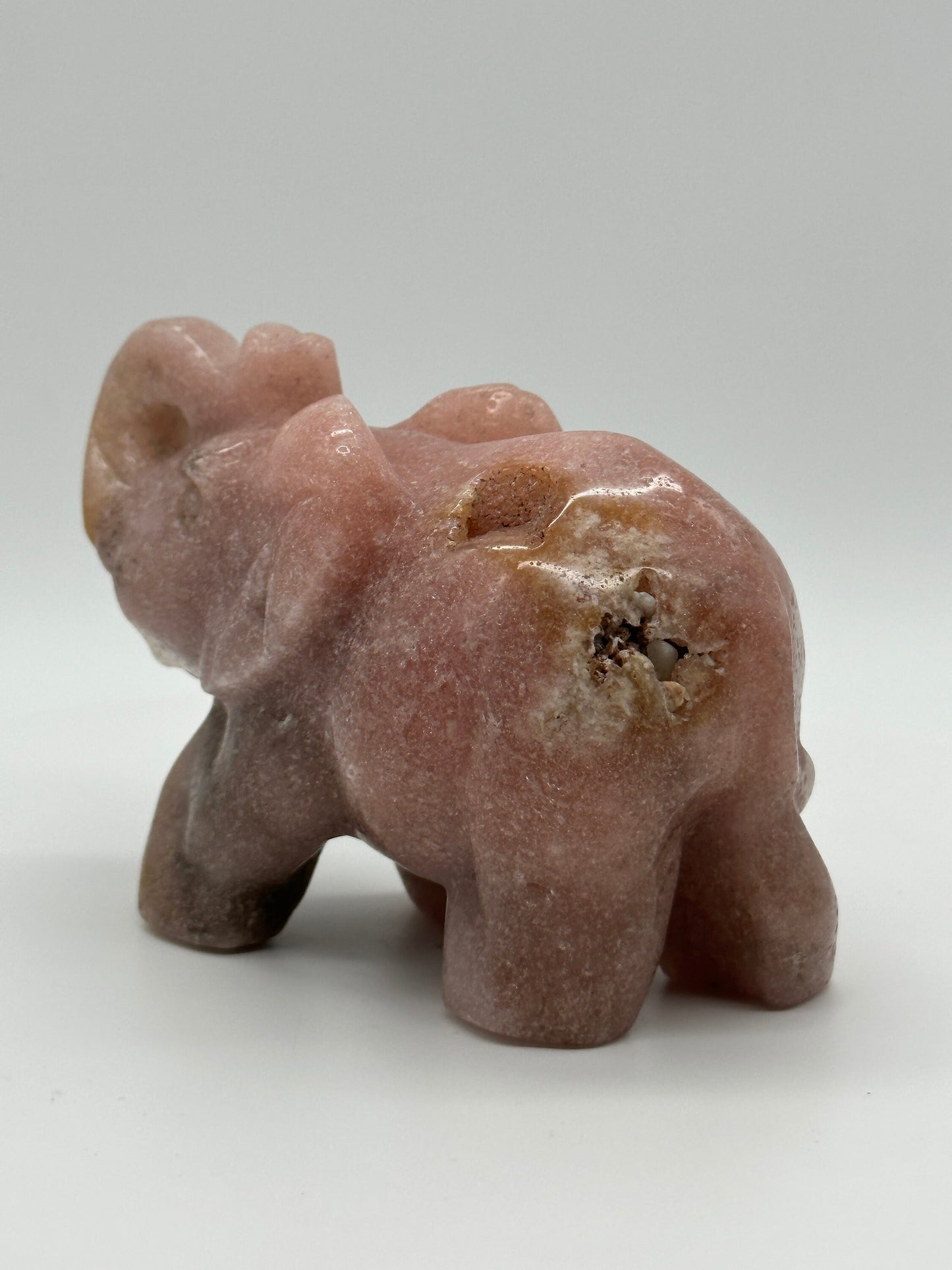 Beautiful Sparkly Pink Amethyst Elephant Carving, Pink Amethyst elephant, PA Elephant Carving, Crystal Animal Figurine