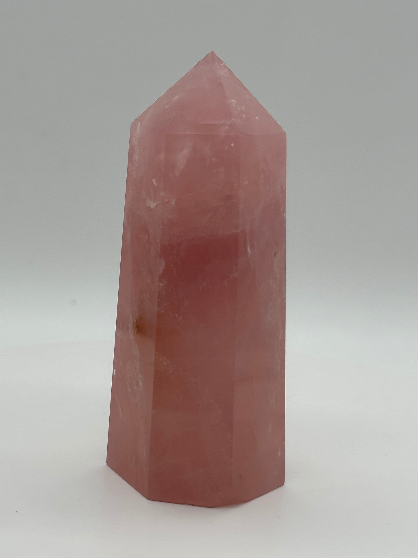 Natural Rose Quartz Tower, Rose Quartz Point, 4.5 inches tall