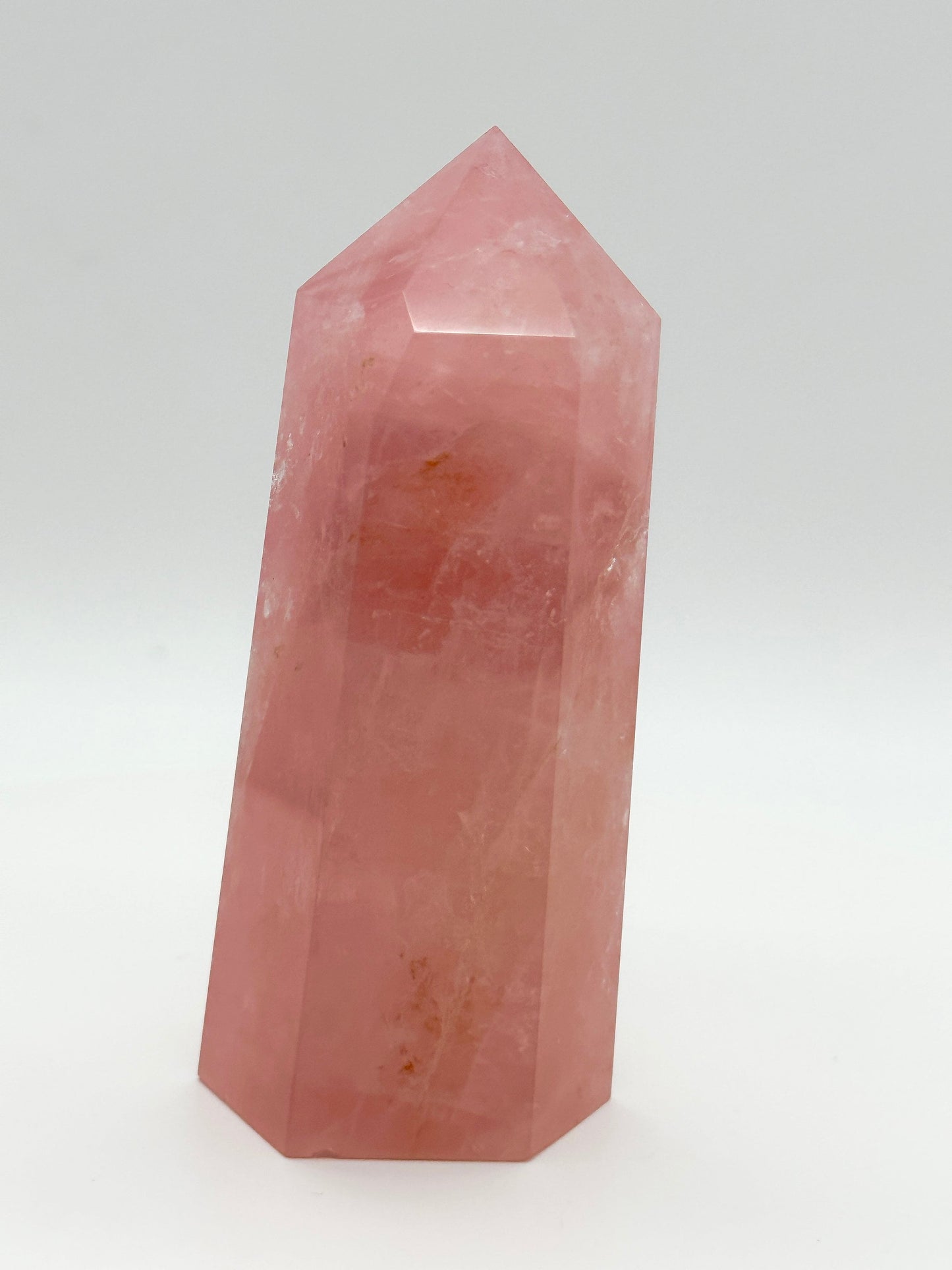 Natural Rose Quartz Tower, Rose Quartz Point, 4.5 inches tall