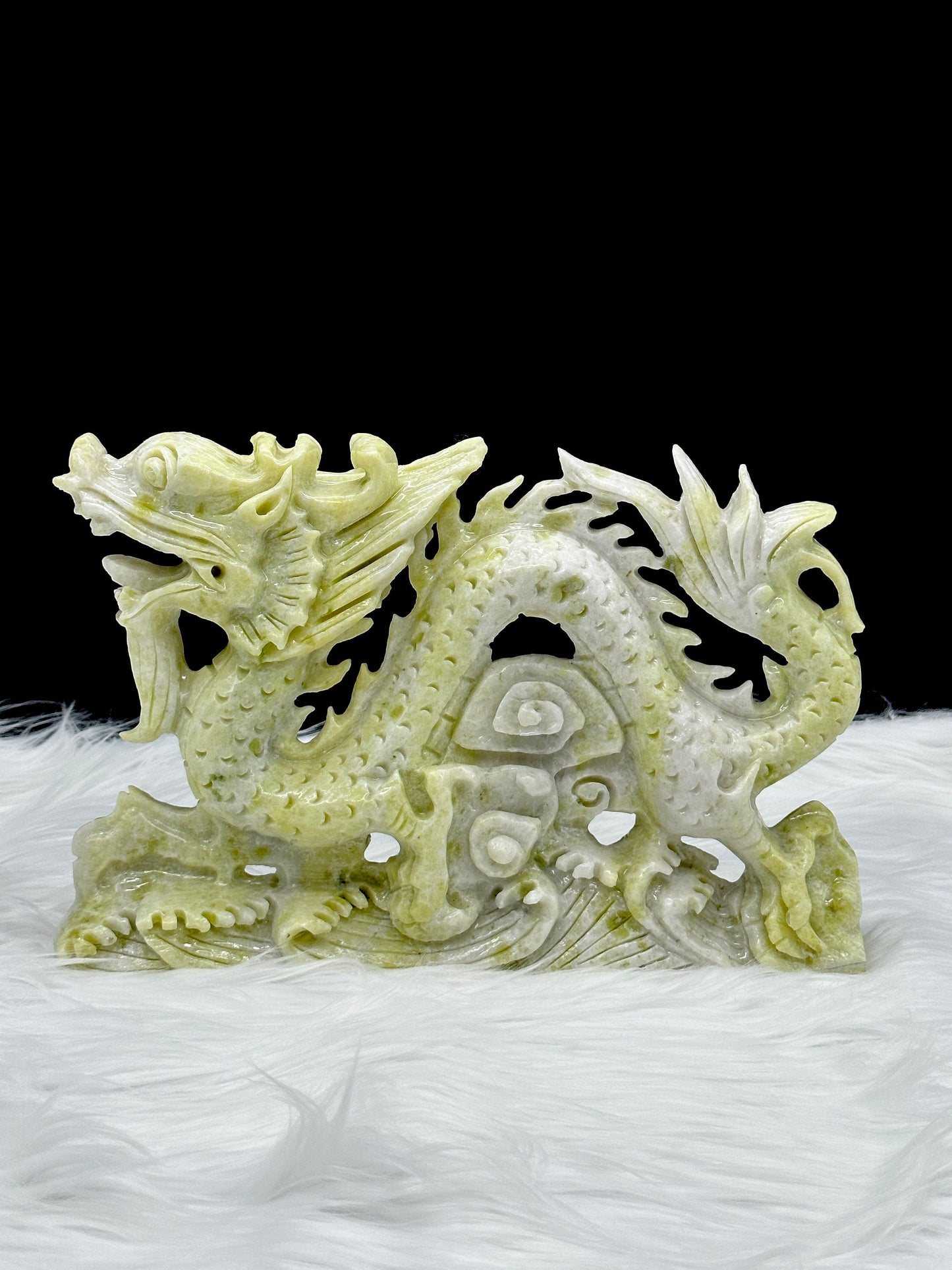 Natural Xiu Jade Fengshui Dragon Statue, Jade Dragon Carving, Lucky, Chinese Dragon Statue, hand carved