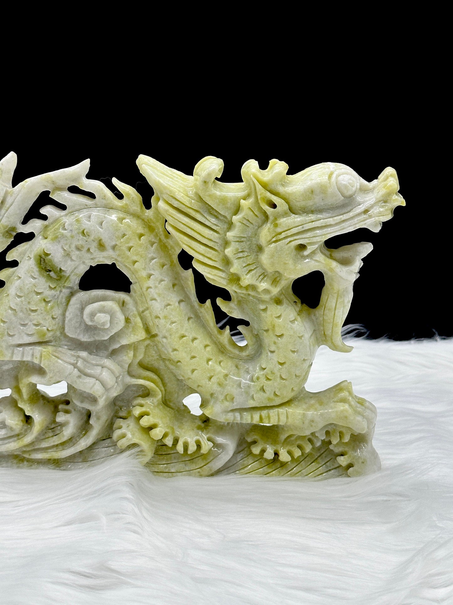 Natural Xiu Jade Fengshui Dragon Statue, Jade Dragon Carving, Lucky, Chinese Dragon Statue, hand carved