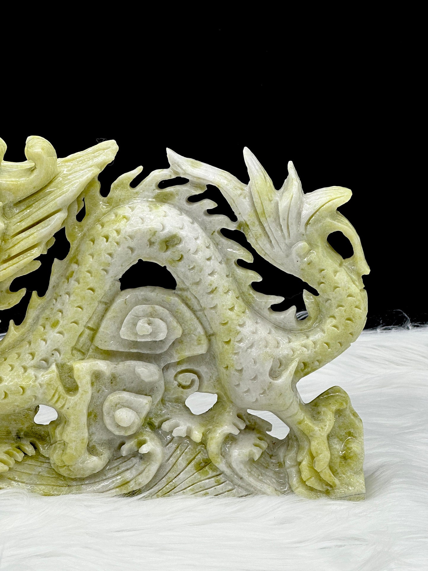 Natural Xiu Jade Fengshui Dragon Statue, Jade Dragon Carving, Lucky, Chinese Dragon Statue, hand carved