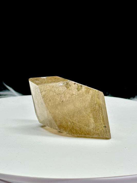 Gold Rutilated quartz freeform , Golden rutile freeform, Gold Rutile Quartz Freeform