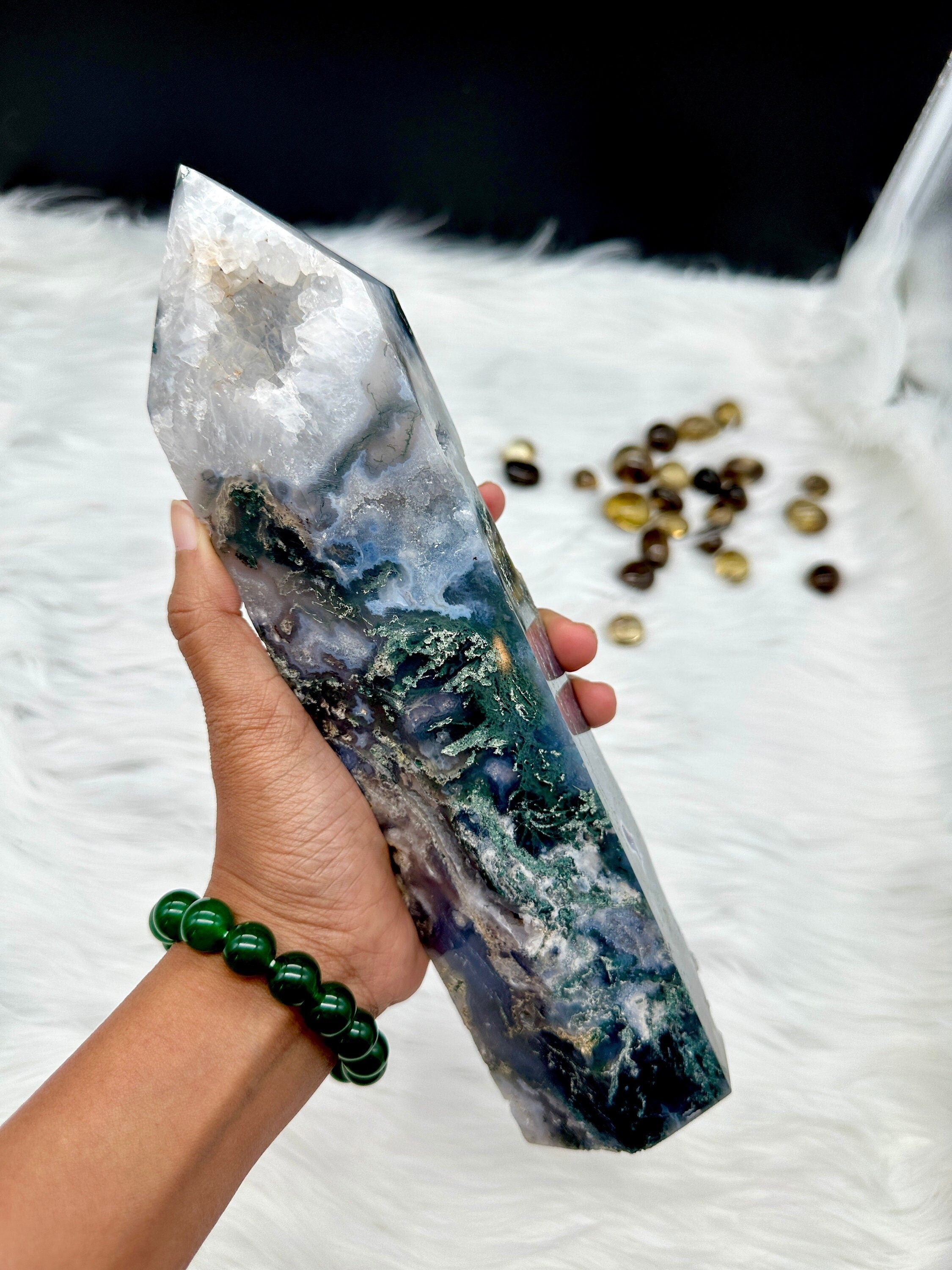 Druzy moss online agate