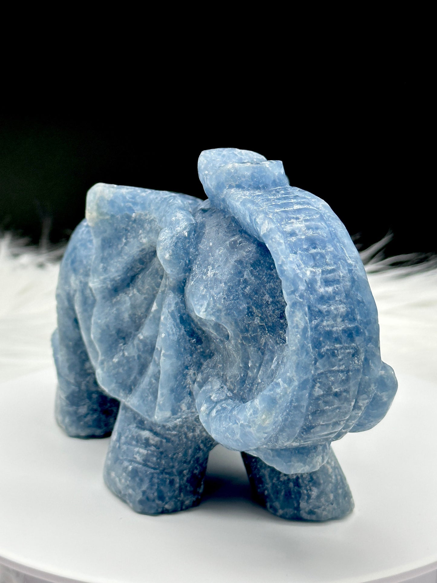 Blue Celestite, Blue Celestite elephant, Elephant Carving,crystals and minerals,Crystal carvings