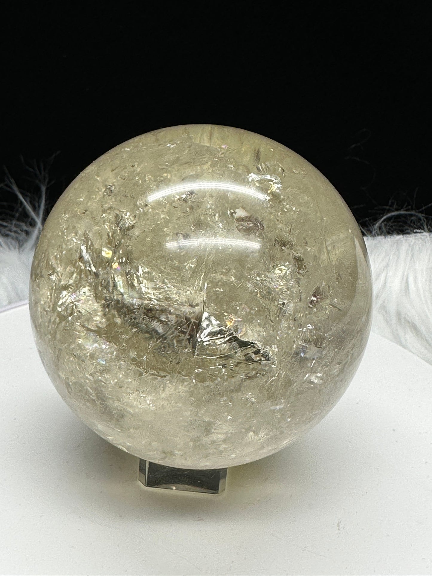 Large Citrine Sphere with Rainbows, Natural Citrine Sphere, Brazilian Citrine Sphere, 1kg weight , Rainbow Crystal Ball ~ Genuine Citrine