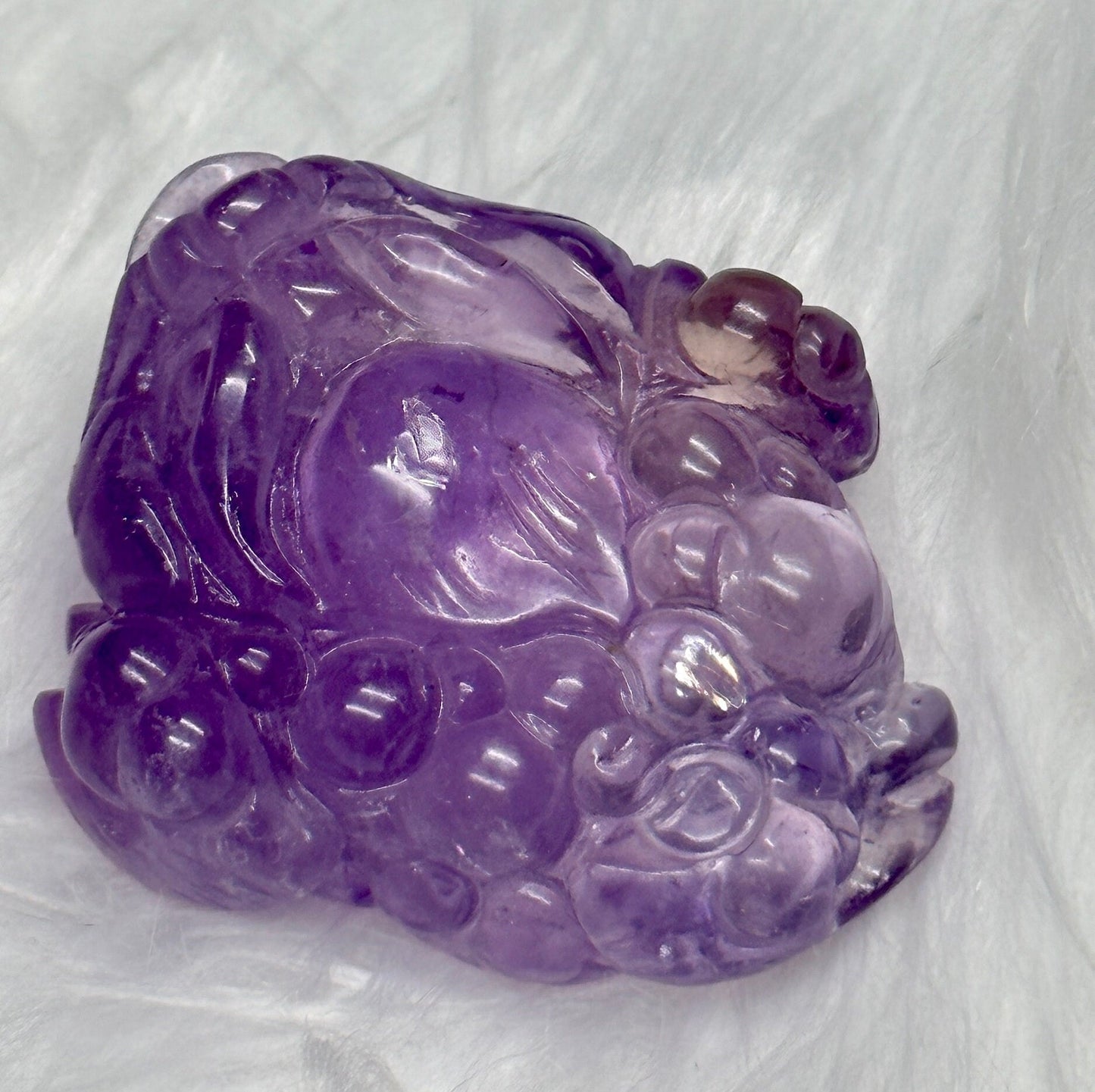 Gorgeous Master Carved Amethyst Money Toad, Feng Shui Prosperity, Abundance, Money Manifestation, Money Frog, Prosperity Charm