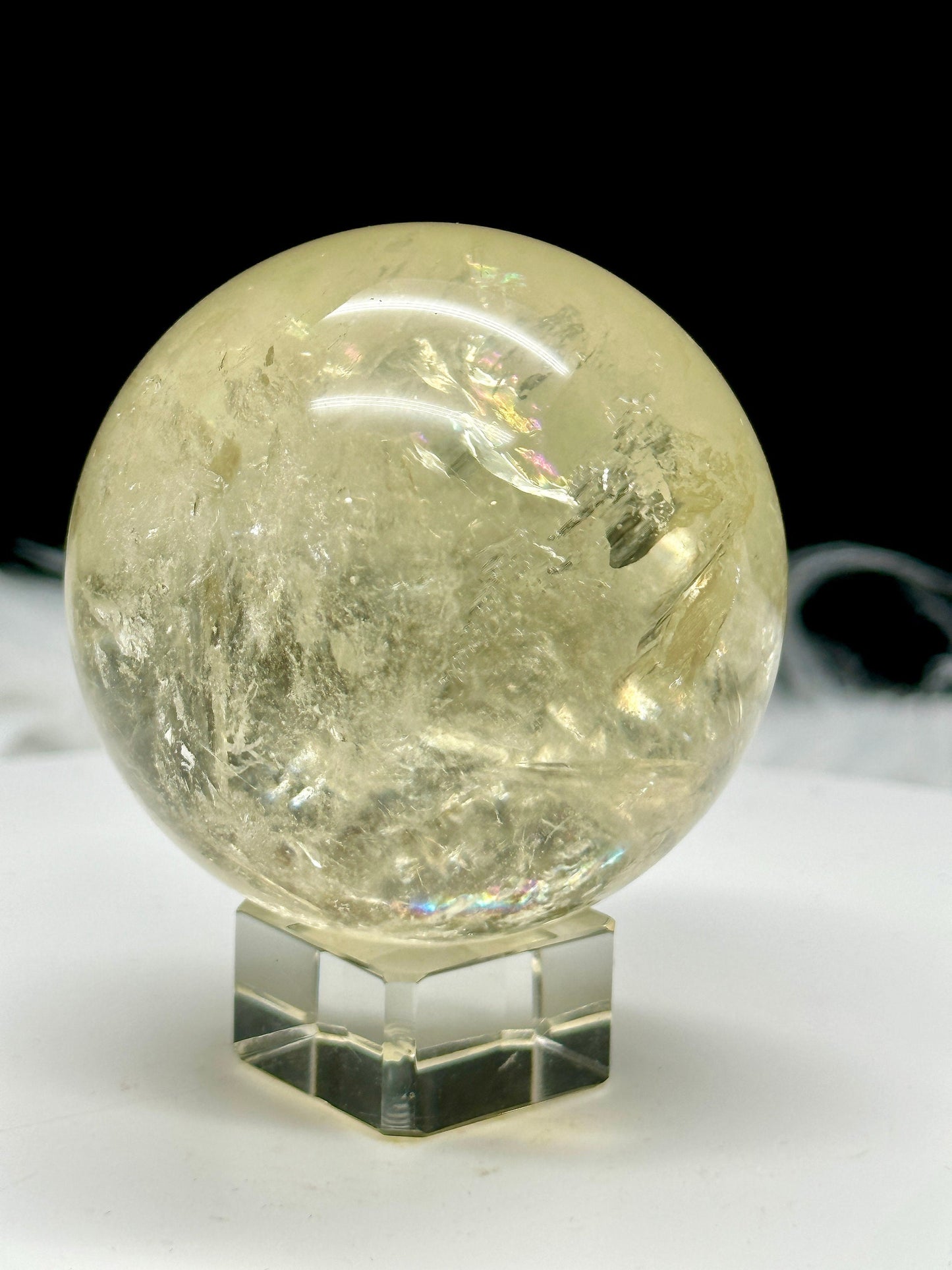 High Grade Natural Citrine Sphere with Rainbows