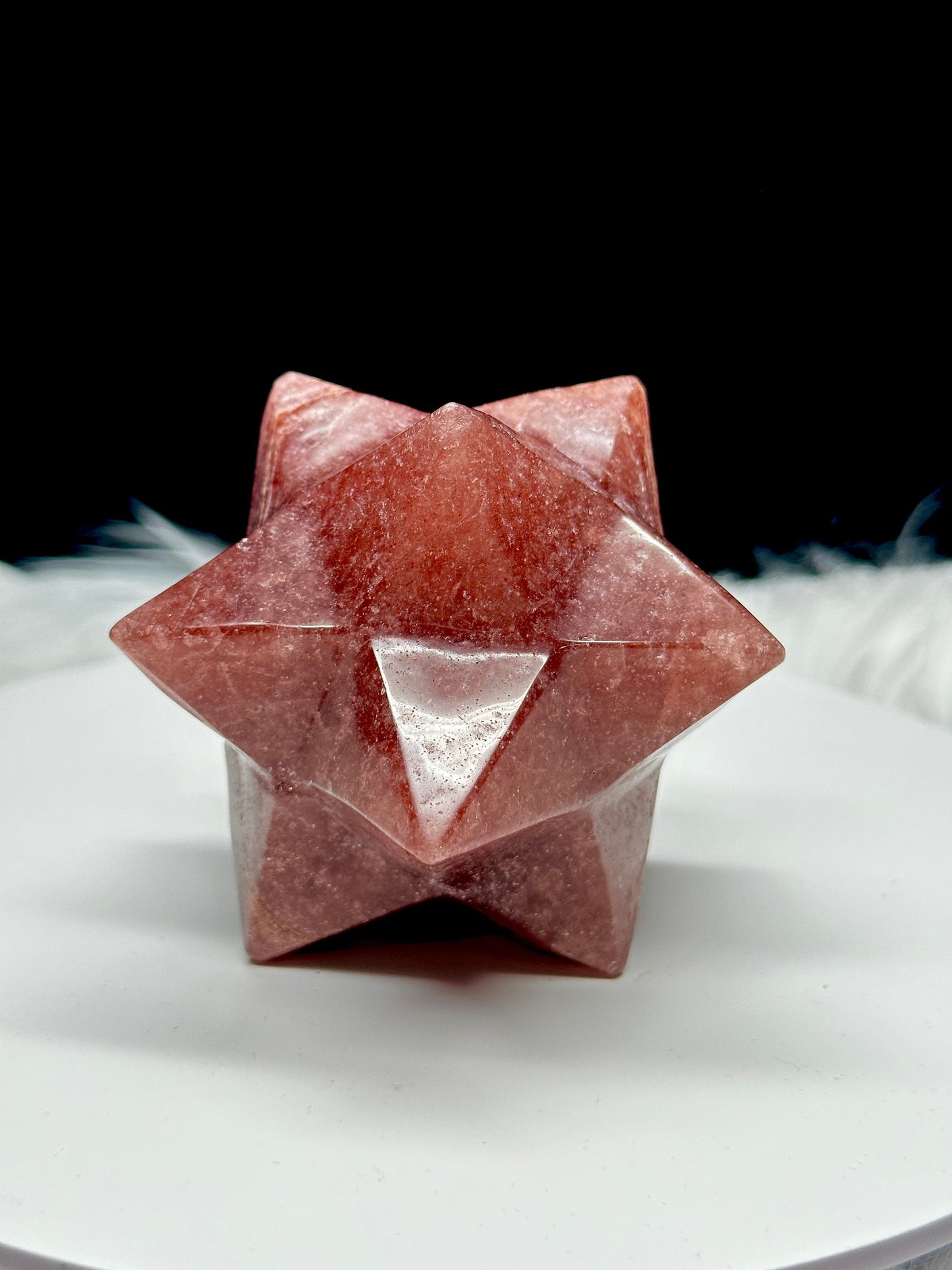 Strawberry Quartz Merkaba, quartz merkaba, Hexagonal Star Crystals and Healing Stone