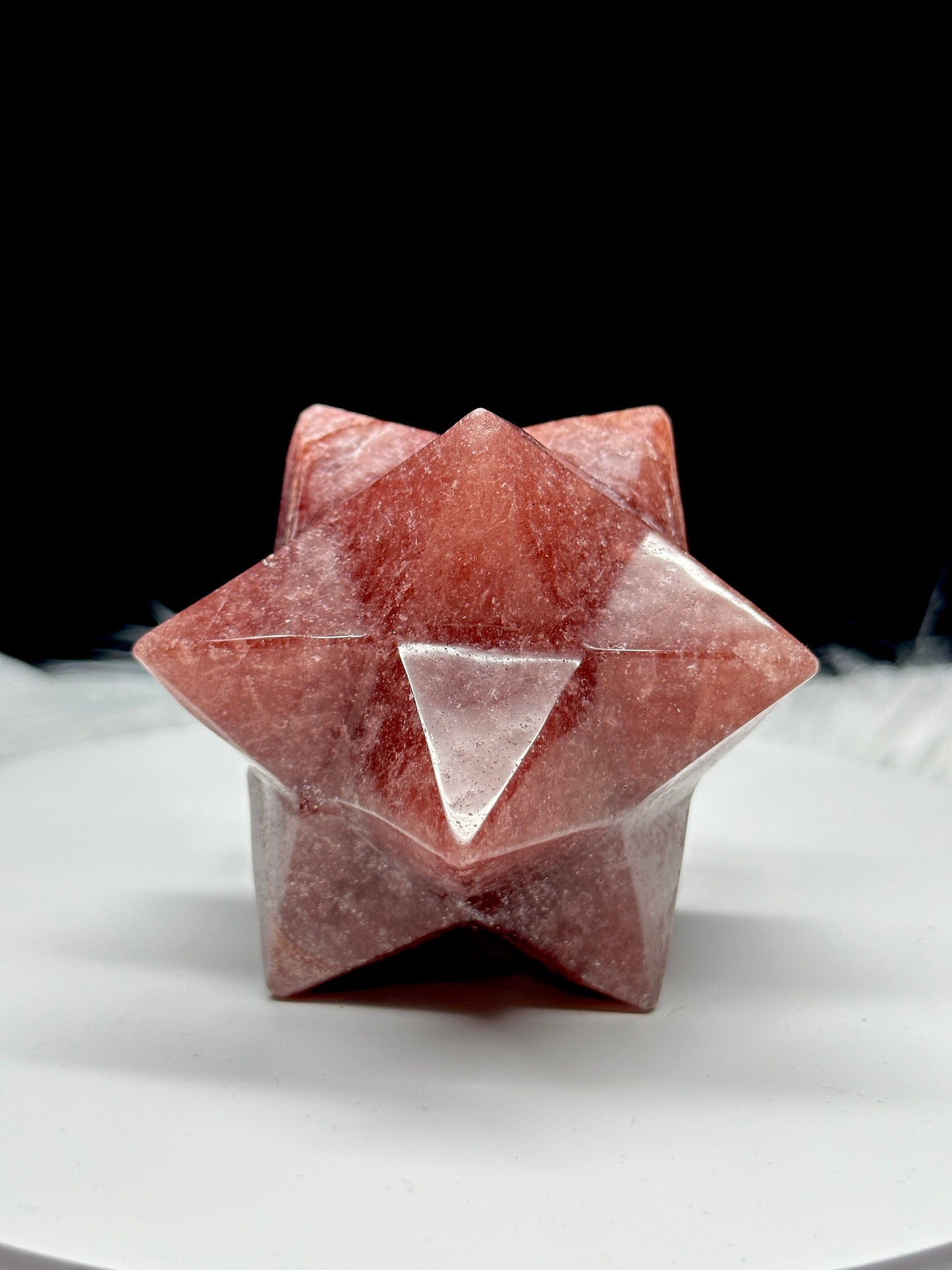 Strawberry Quartz Merkaba, quartz merkaba, Hexagonal Star Crystals and Healing Stone