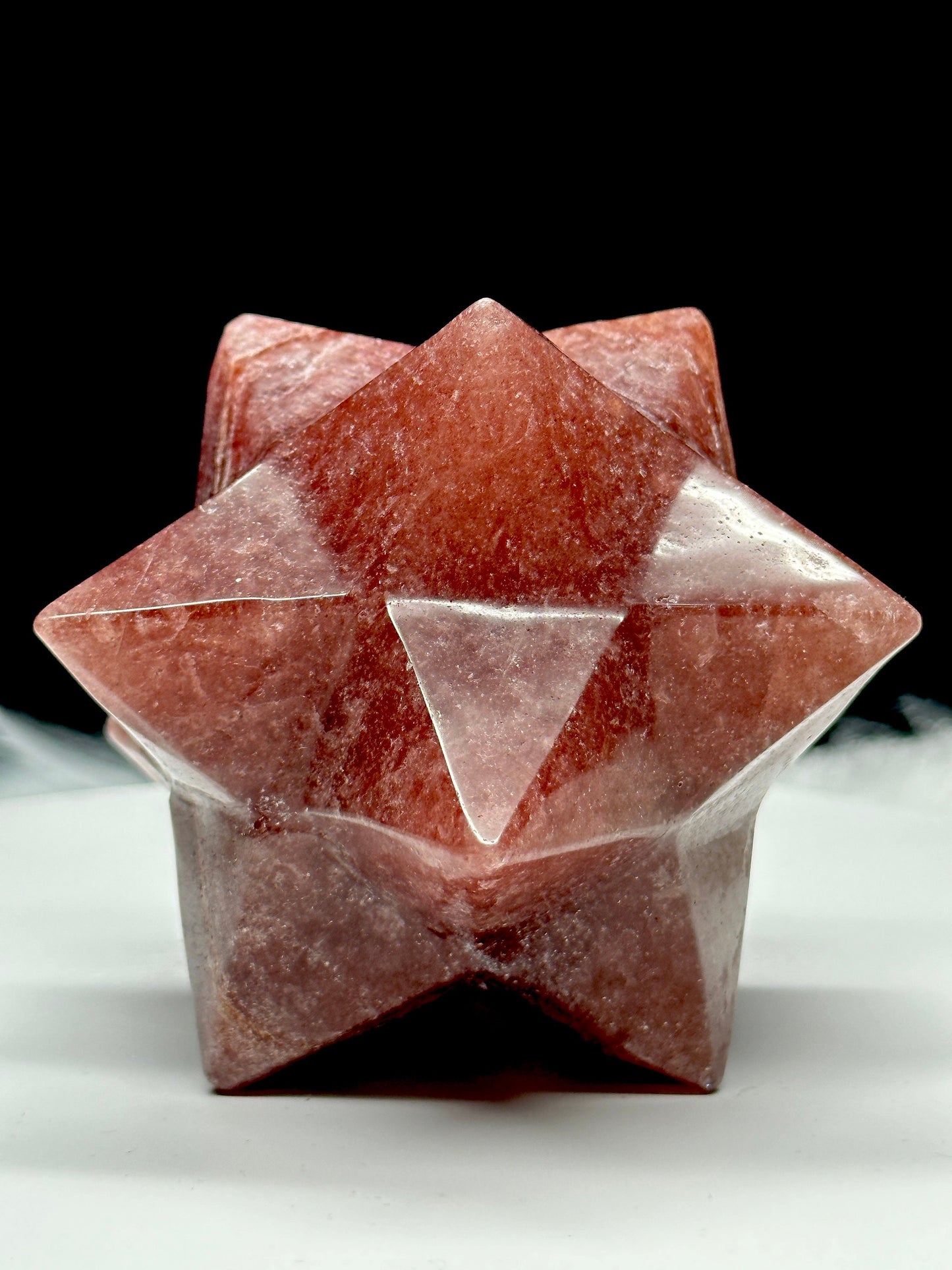 Strawberry Quartz Merkaba, quartz merkaba, Hexagonal Star Crystals and Healing Stone