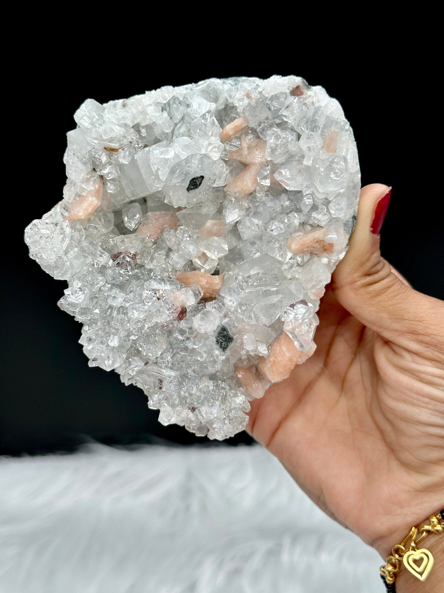 Large Apophyllite with Peach Stilbite