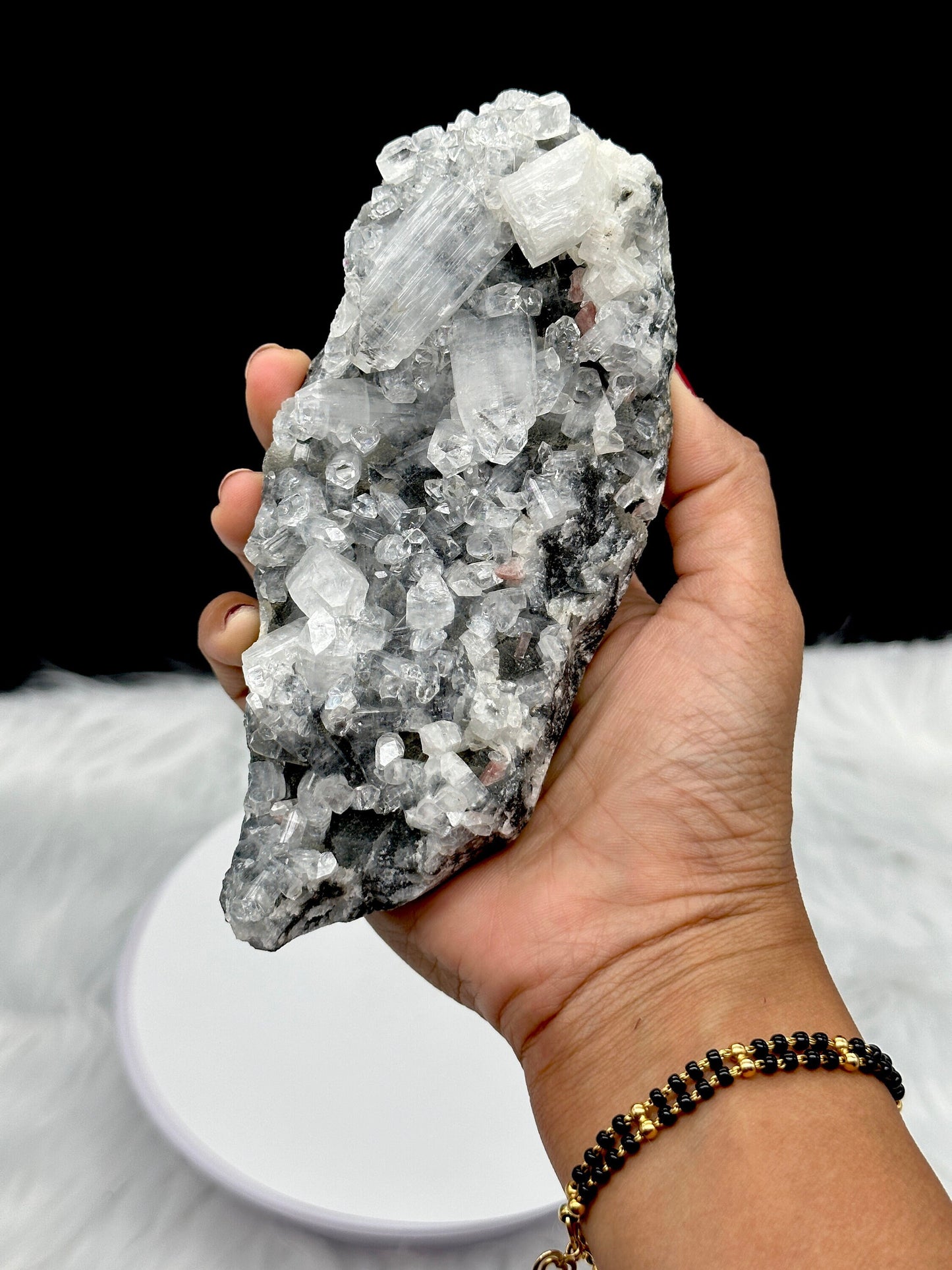 Raw Apophyllite Crystal Specimen on Matrix