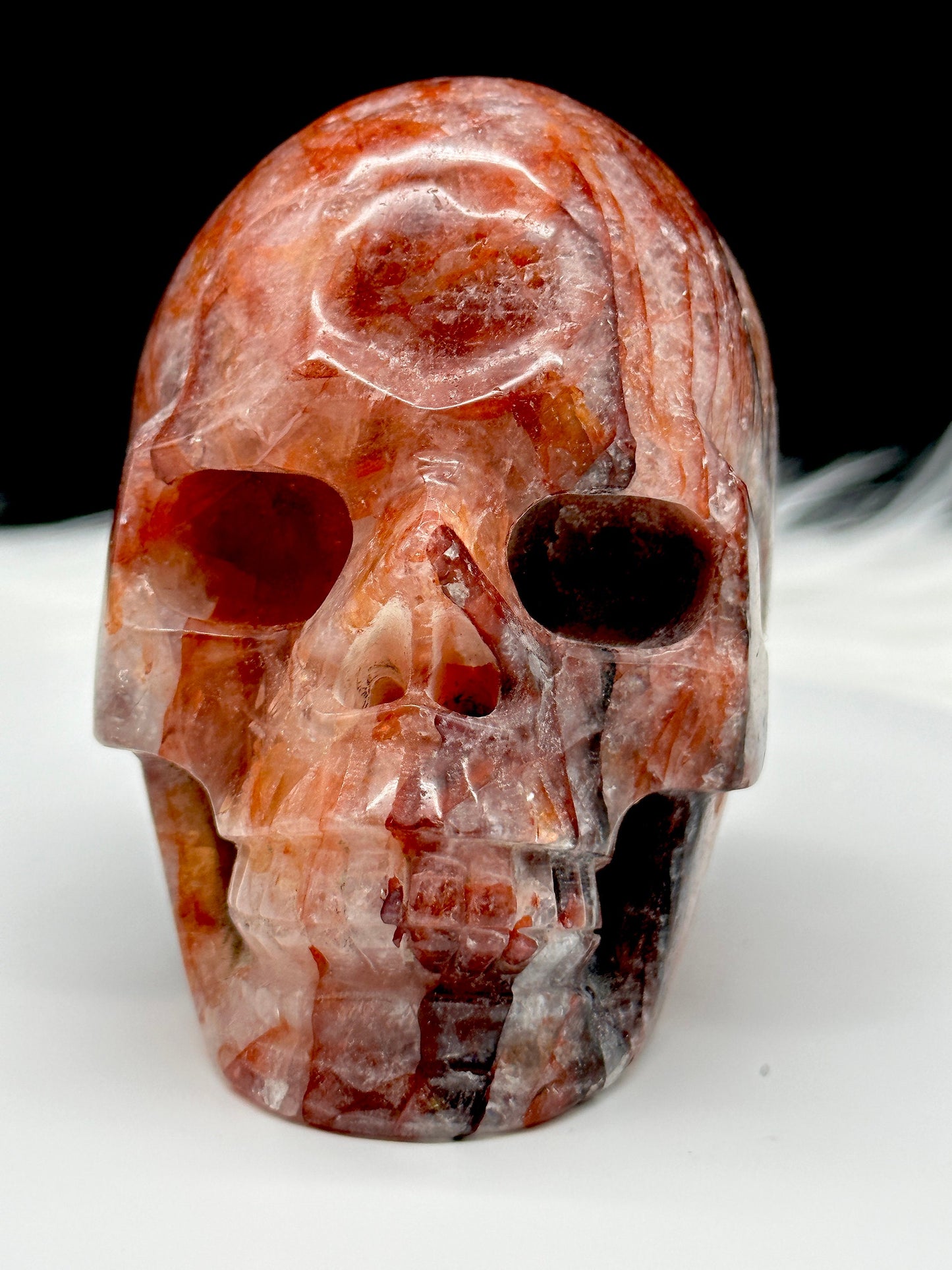 Beautiful Large Fire Quartz Crystal Skull