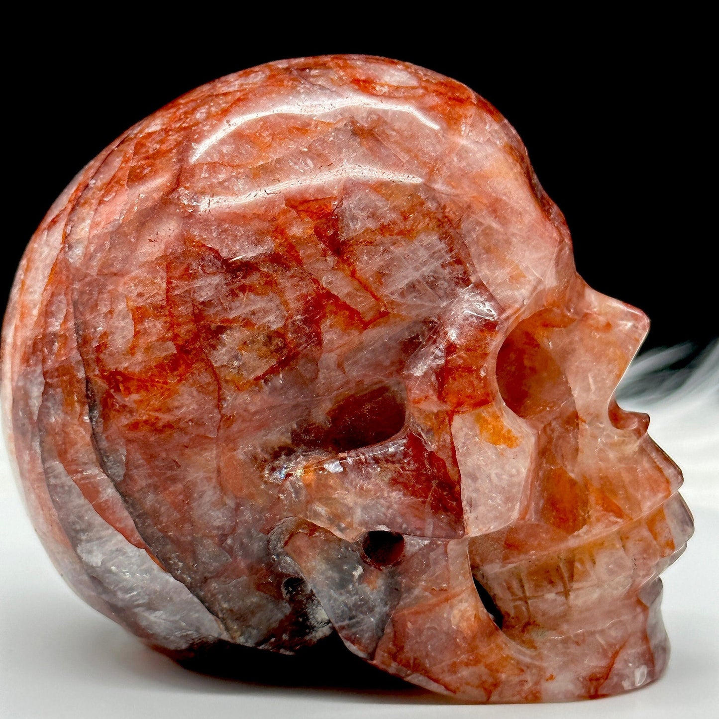 Beautiful Large Fire Quartz Crystal Skull