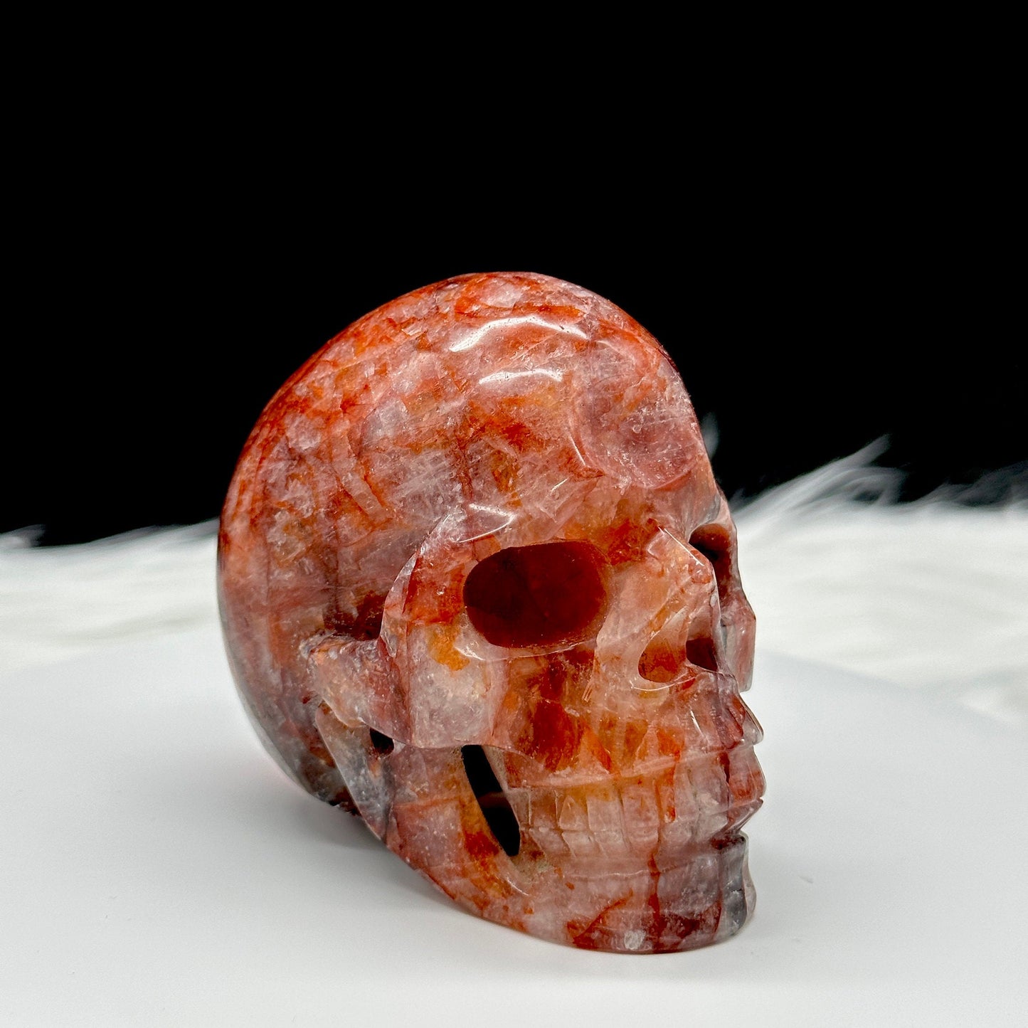 Beautiful Large Fire Quartz Crystal Skull