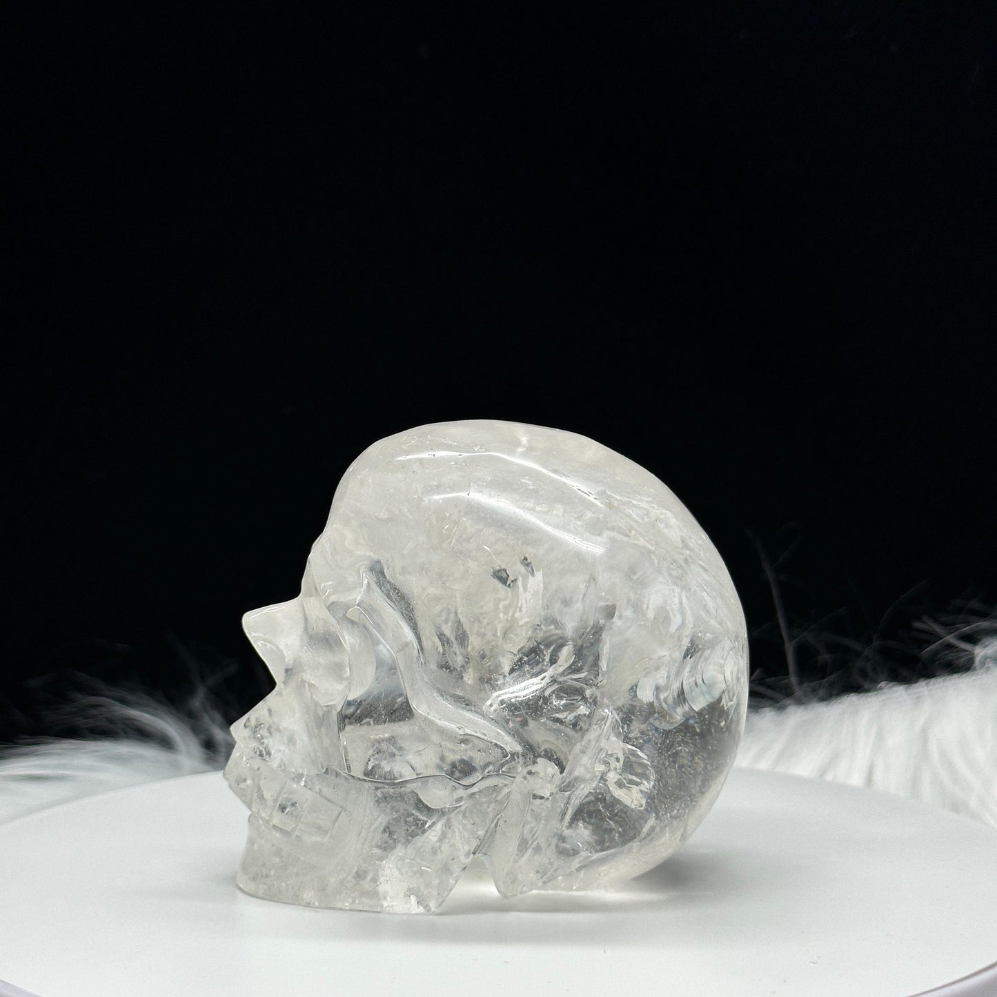 Large Beautiful Himalayan Clear Quartz Skull, Himalayan Quartz Skull with rainbows