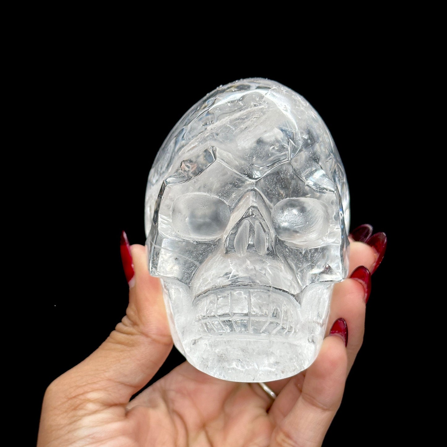 Large Beautiful Himalayan Clear Quartz Skull, Himalayan Quartz Skull with rainbows