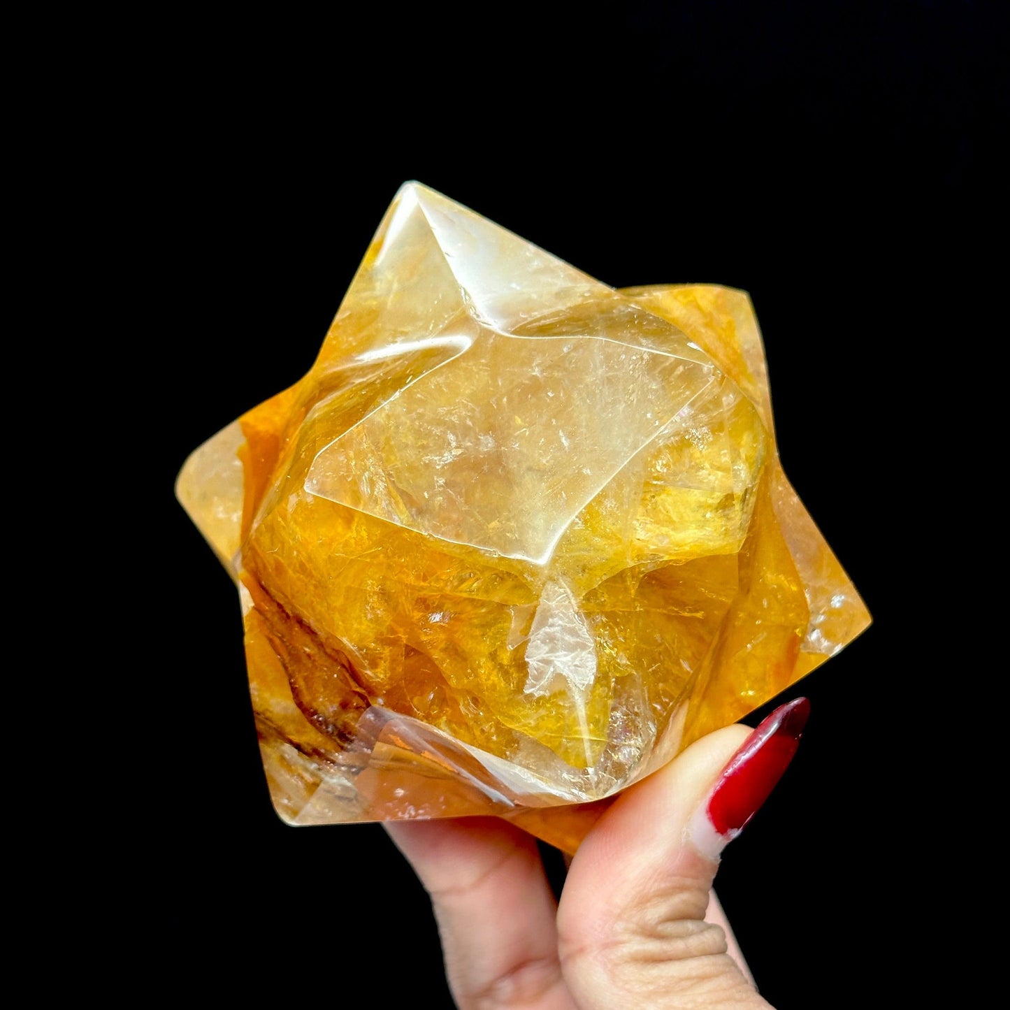 Large Golden Healer Merkaba, Golden Healer Crystal Merkaba