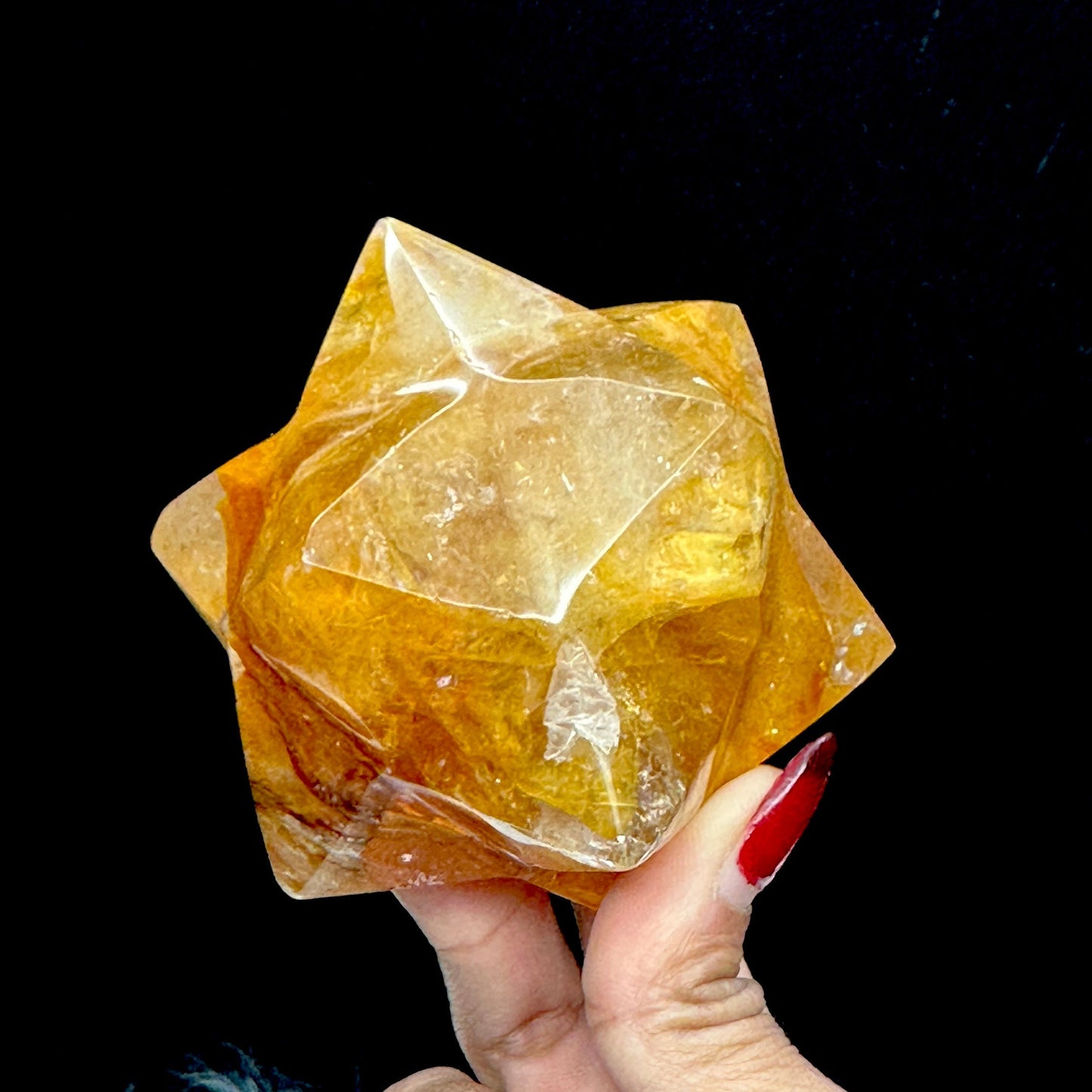 Large Golden Healer Merkaba, Golden Healer Crystal Merkaba