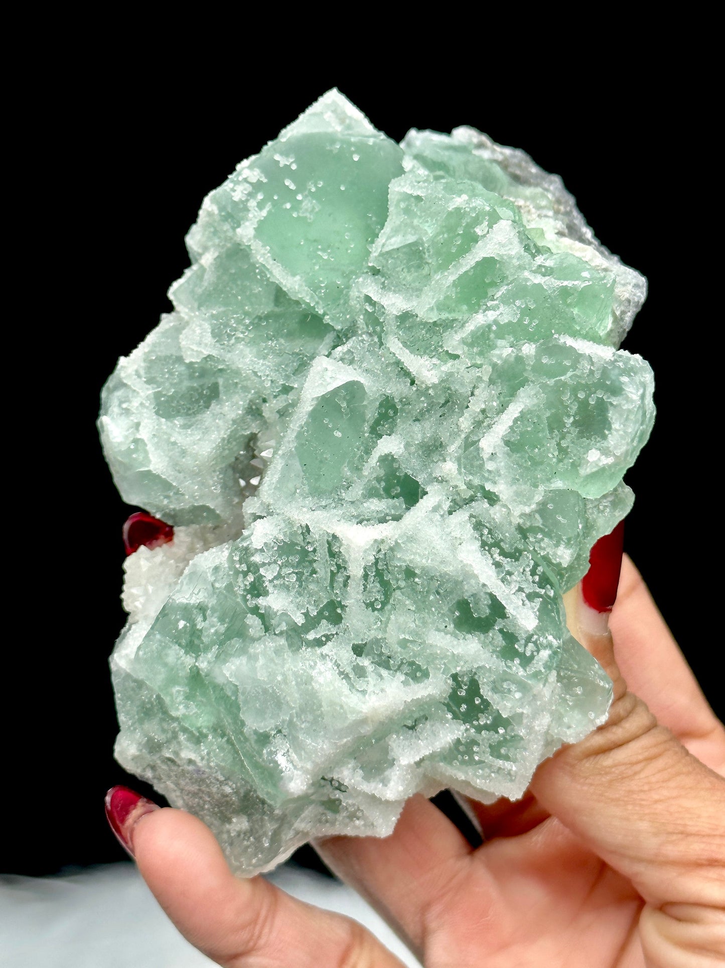 Sugar Fluorite Specimen,  Large Green Fluorite Cluster SPECIMEN,  mineral specimen,