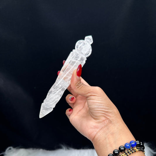 Tibetan Himalayan Clear Quartz Phurba Wand