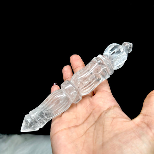 Himalayan Quartz Phurba Wand, Clear Quartz Phurba Wand