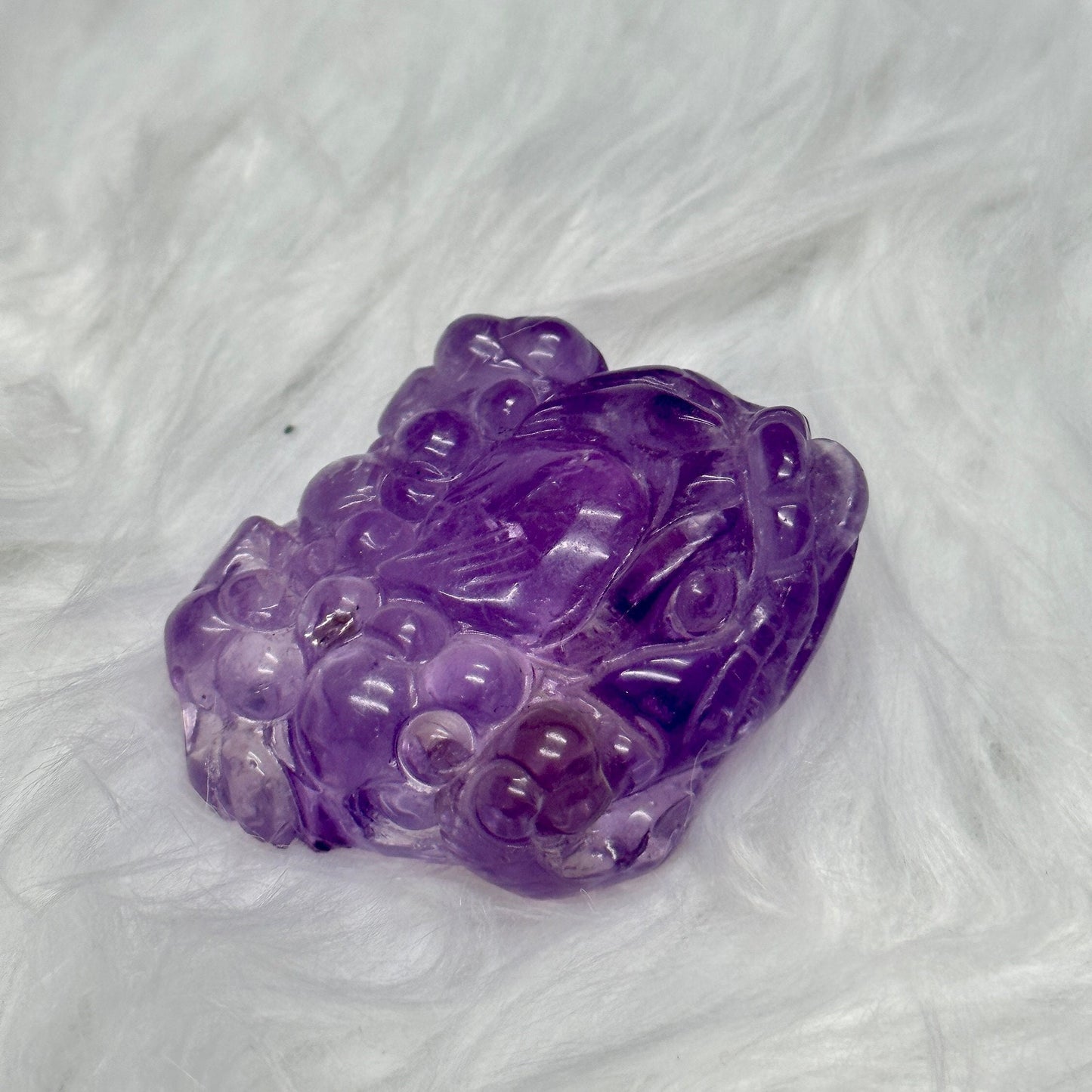 Gorgeous Master Carved Amethyst Money Toad, Feng Shui Prosperity, Abundance, Money Manifestation, Money Frog, Prosperity Charm