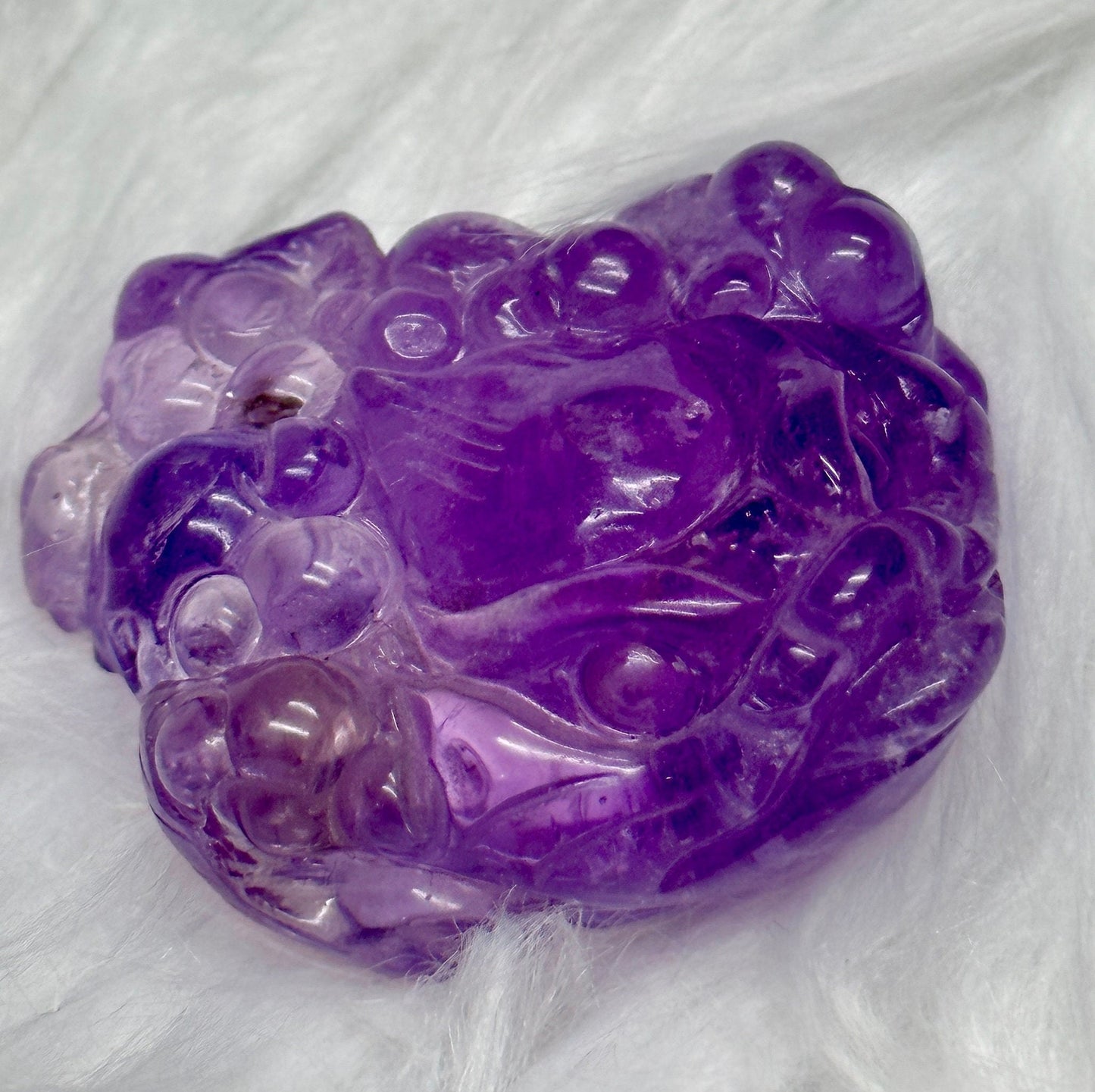 Gorgeous Master Carved Amethyst Money Toad, Feng Shui Prosperity, Abundance, Money Manifestation, Money Frog, Prosperity Charm