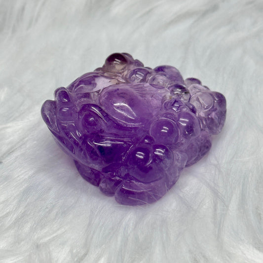 Gorgeous Master Carved Amethyst Money Toad, Feng Shui Prosperity, Abundance, Money Manifestation, Money Frog, Prosperity Charm