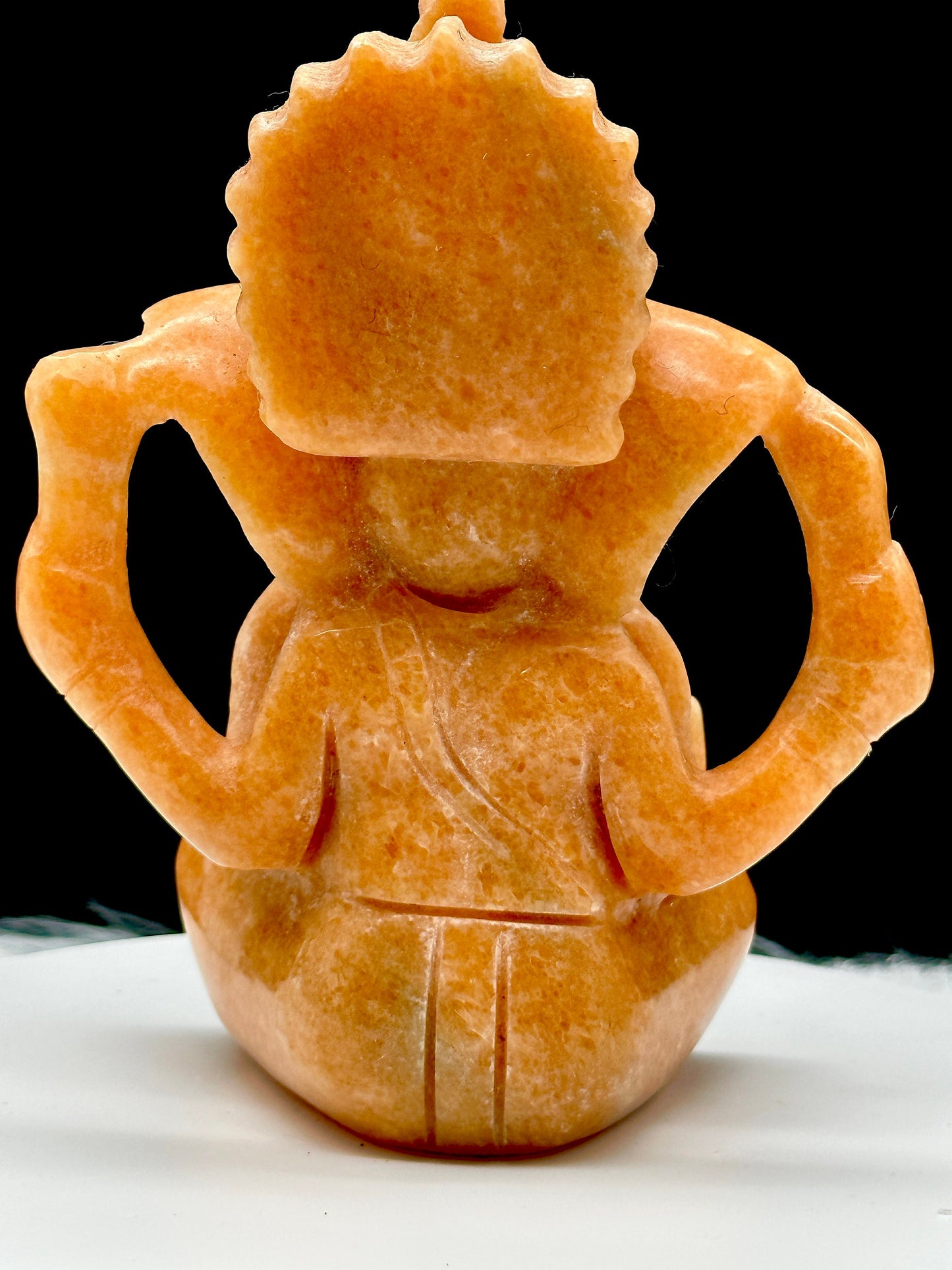 Orange Aventurine Carving of Ganesh - Lord Ganesha Idol in Crystals/Gemstone - Reiki/Chakra/Healing/Energy