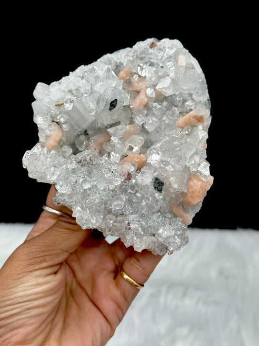 Large Apophyllite with Peach Stilbite