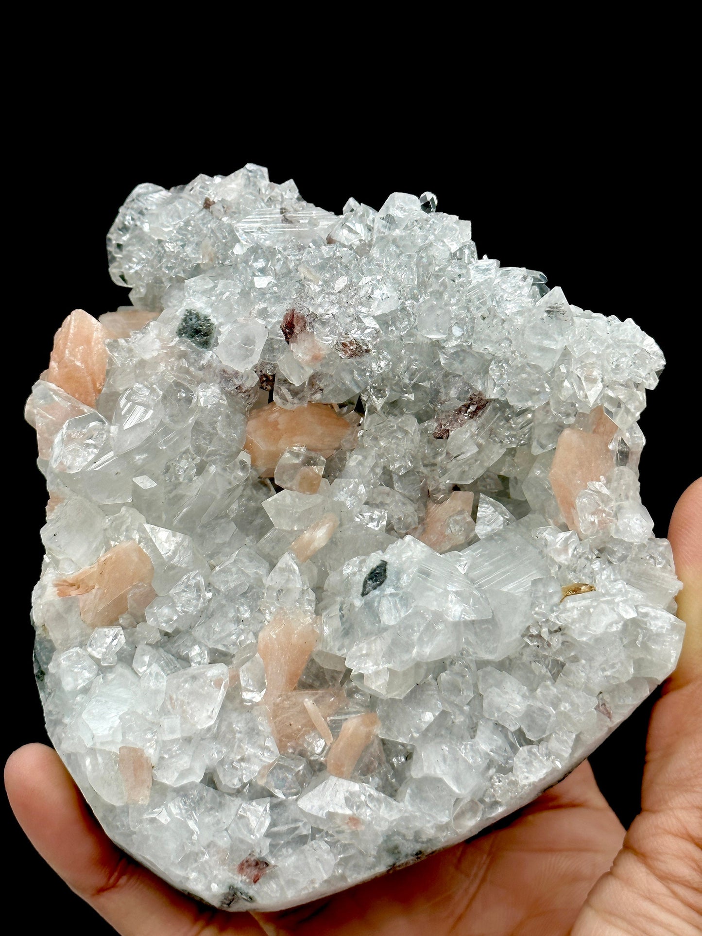 Large Apophyllite with Peach Stilbite